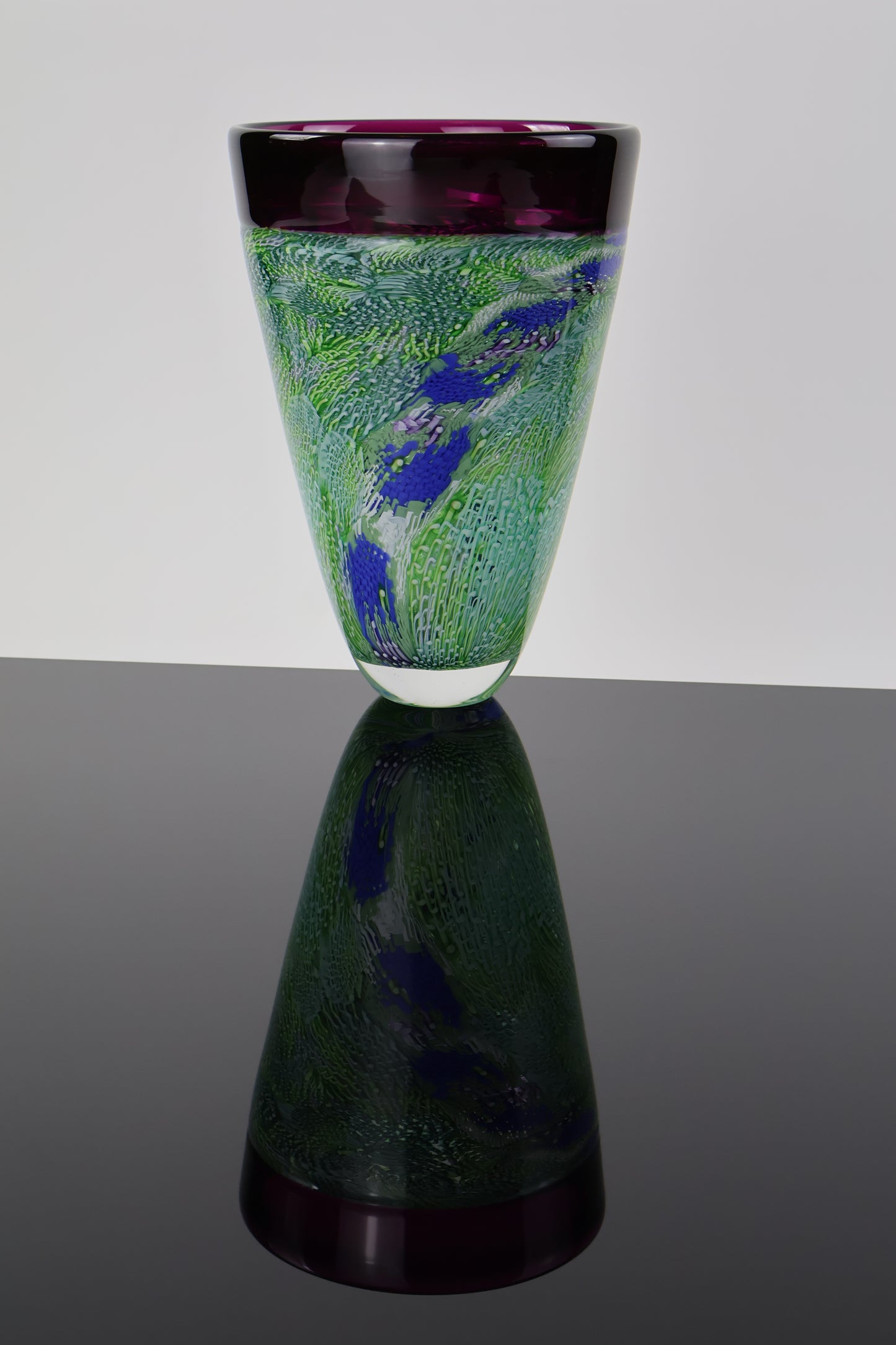 Purple Rim Vase with Flowing Murrine