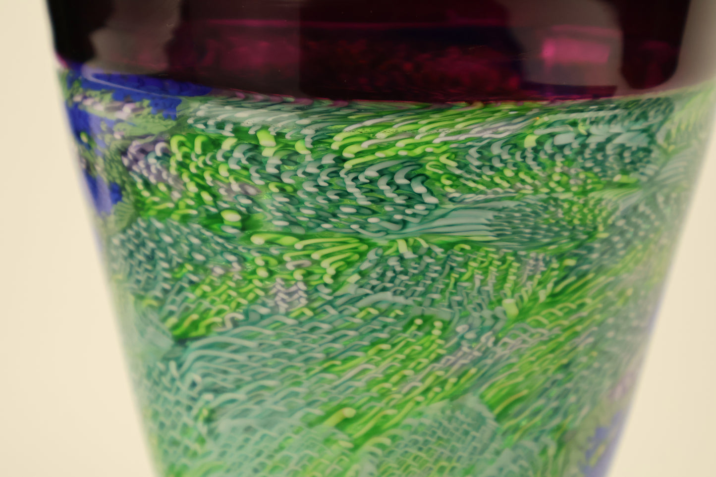 Purple Rim Vase with Flowing Murrine