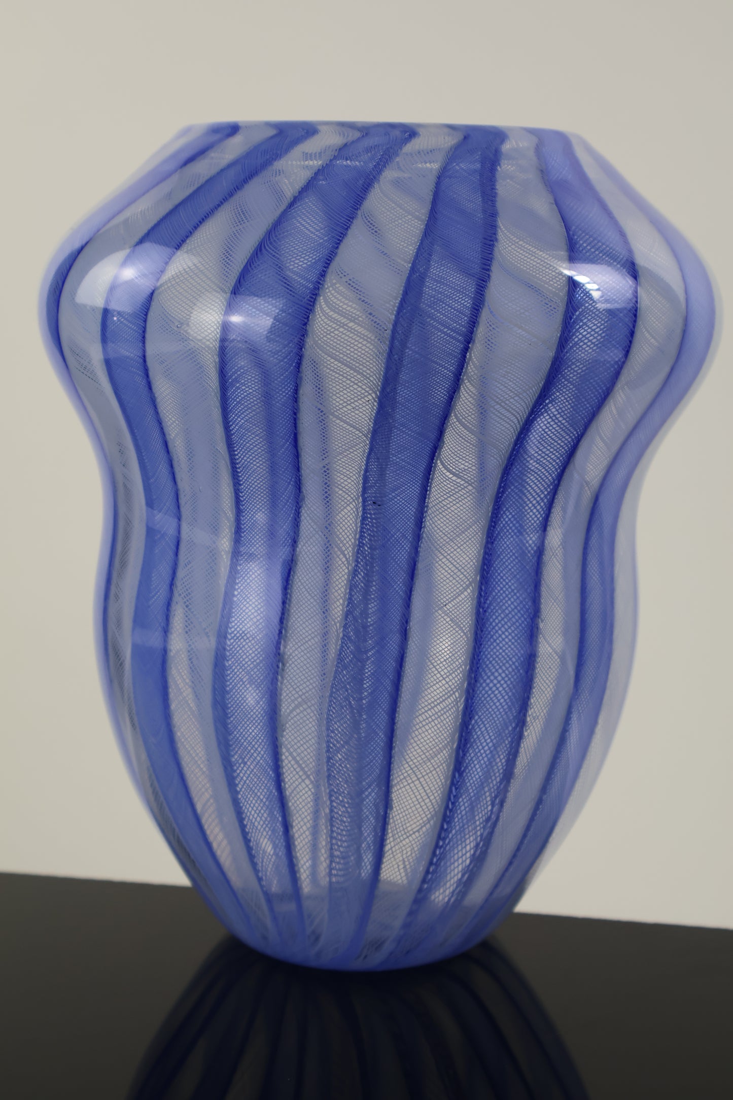 Deep Blue and Teal Zanfirico Basket Vase