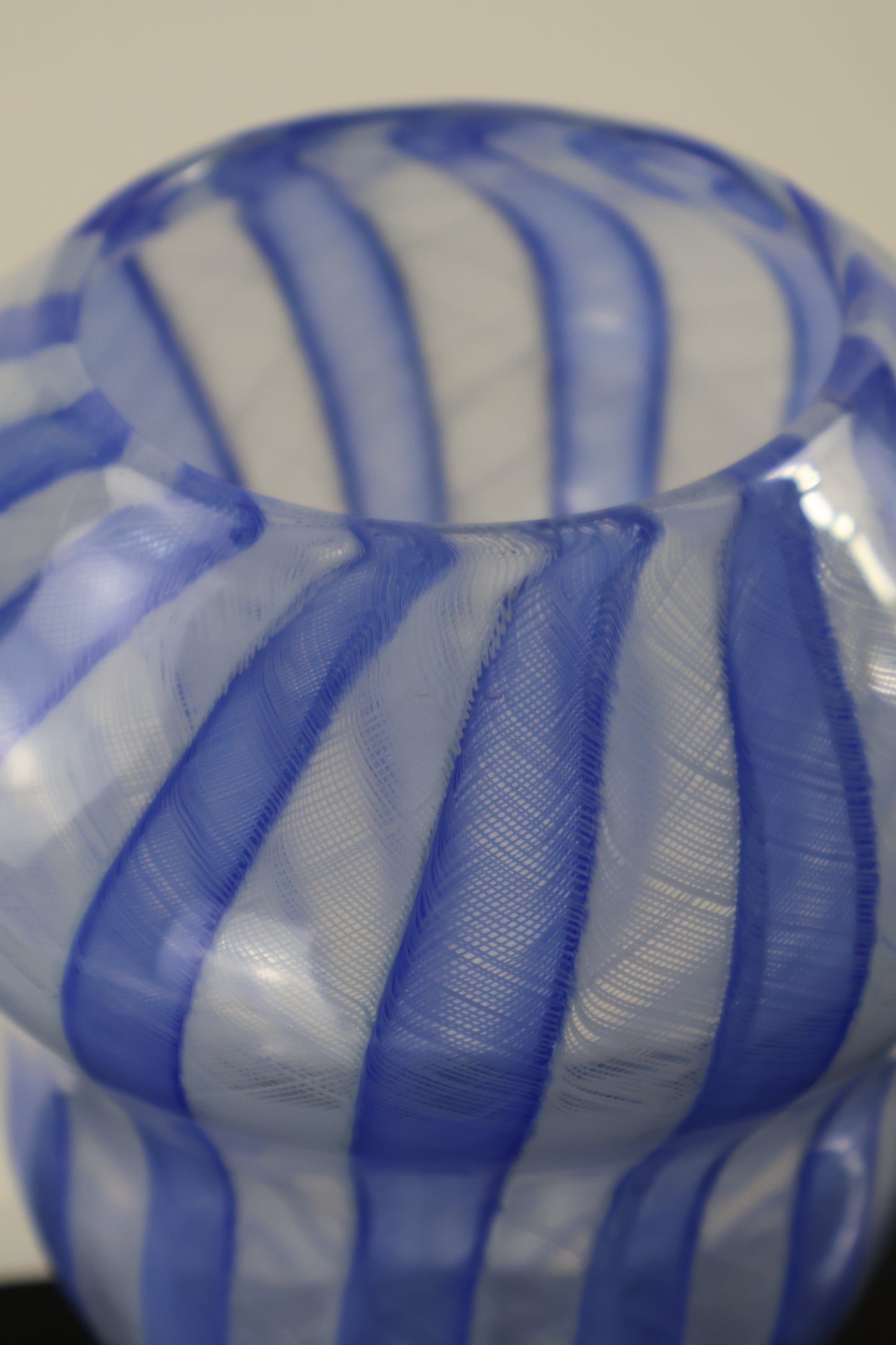 Deep Blue and Teal Zanfirico Basket Vase