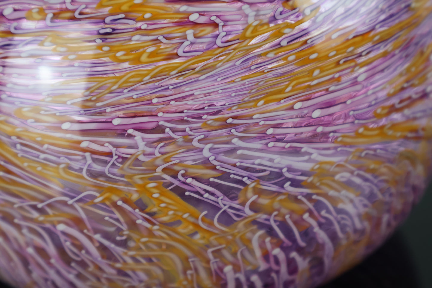 Handblown Pink, Orange and White Murrine Vase