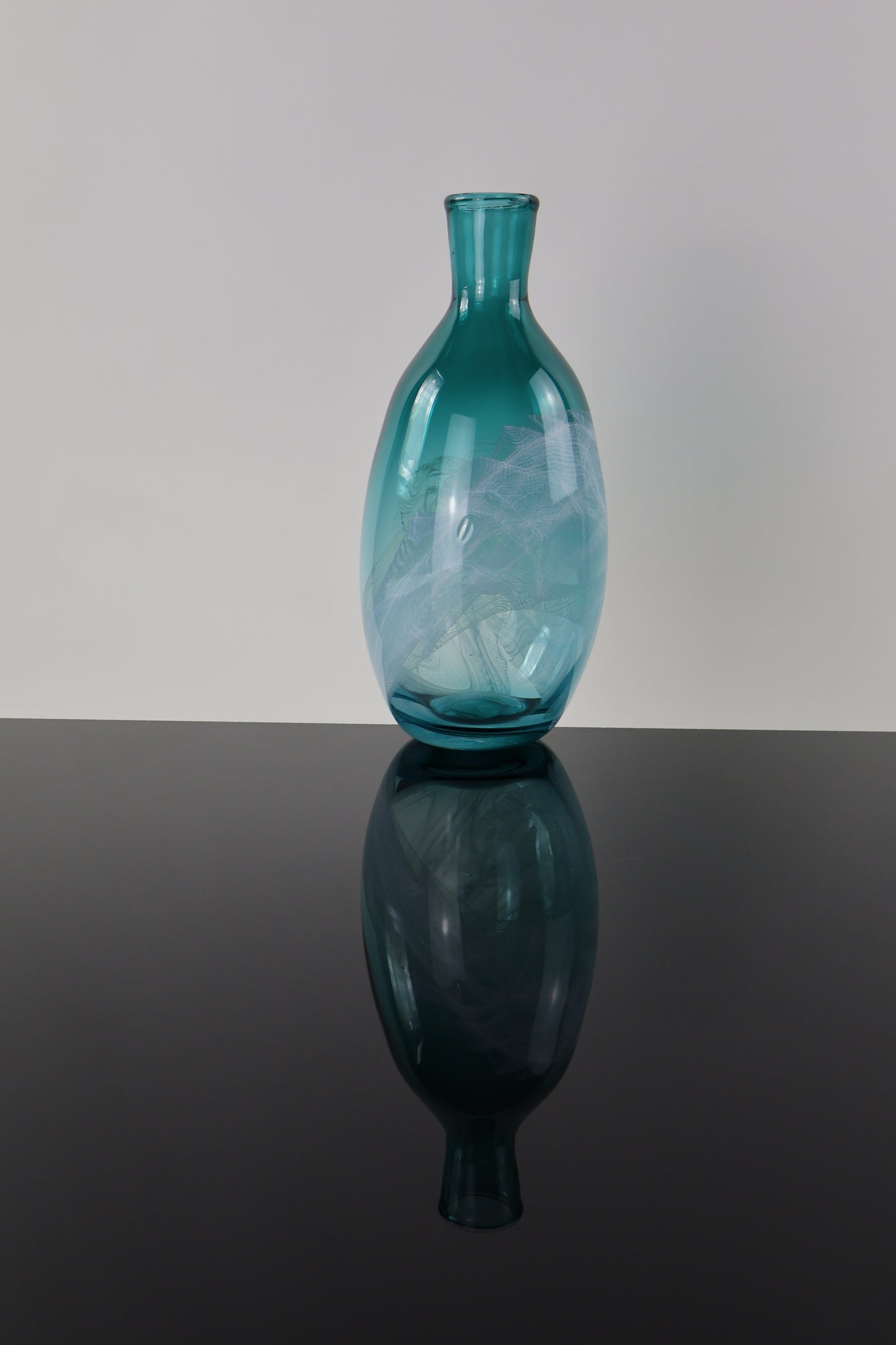 Handblown Fluted Glass Bottle - Lasso Design