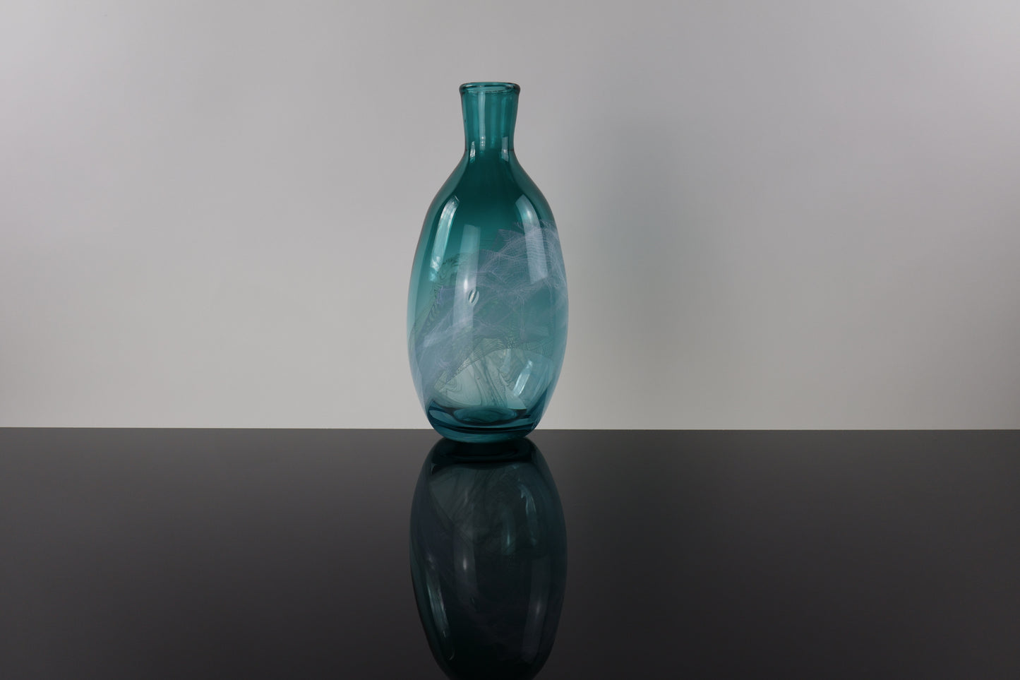 Handblown Fluted Glass Bottle - Lasso Design