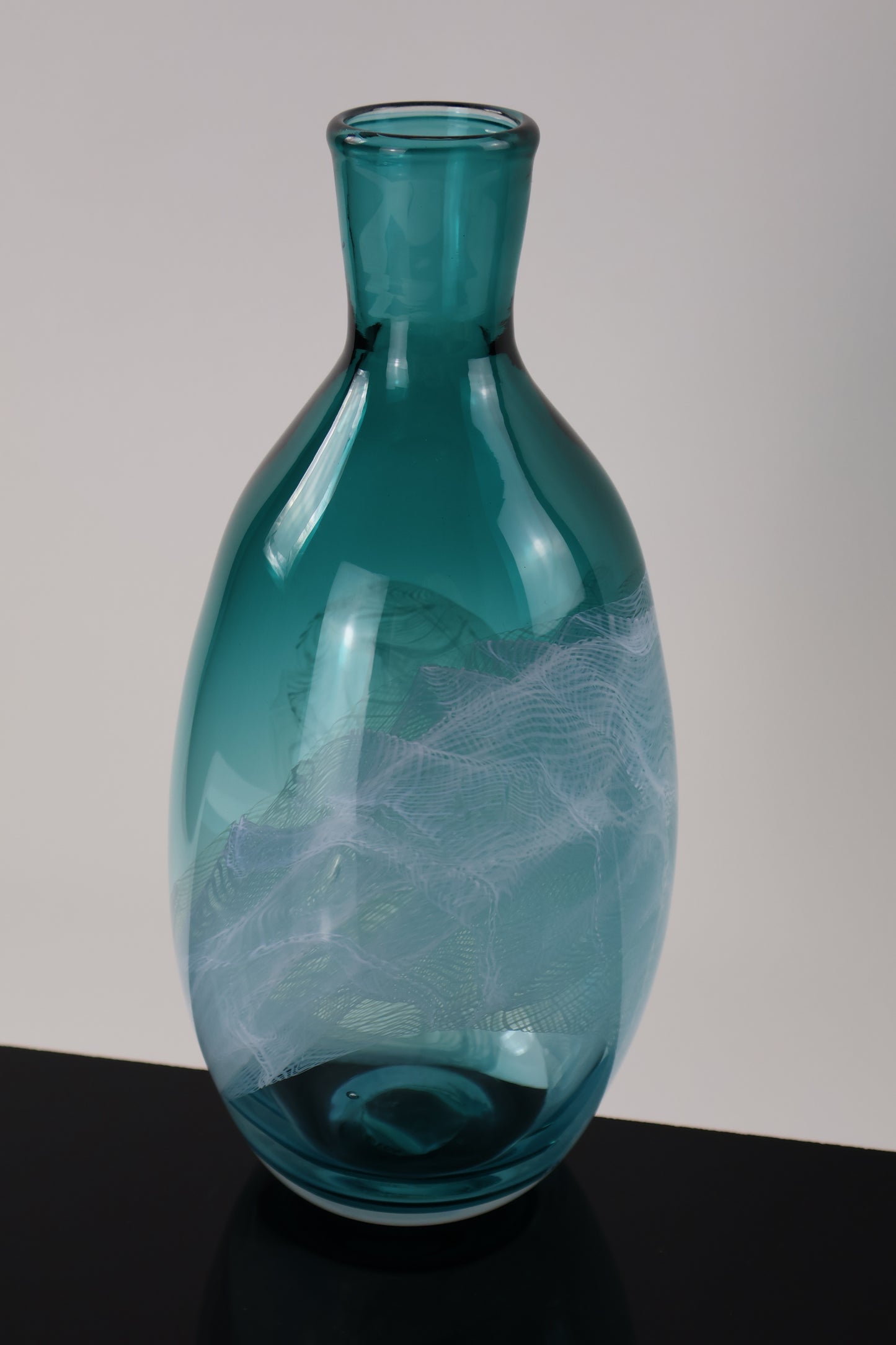 Handblown Fluted Glass Bottle - Lasso Design