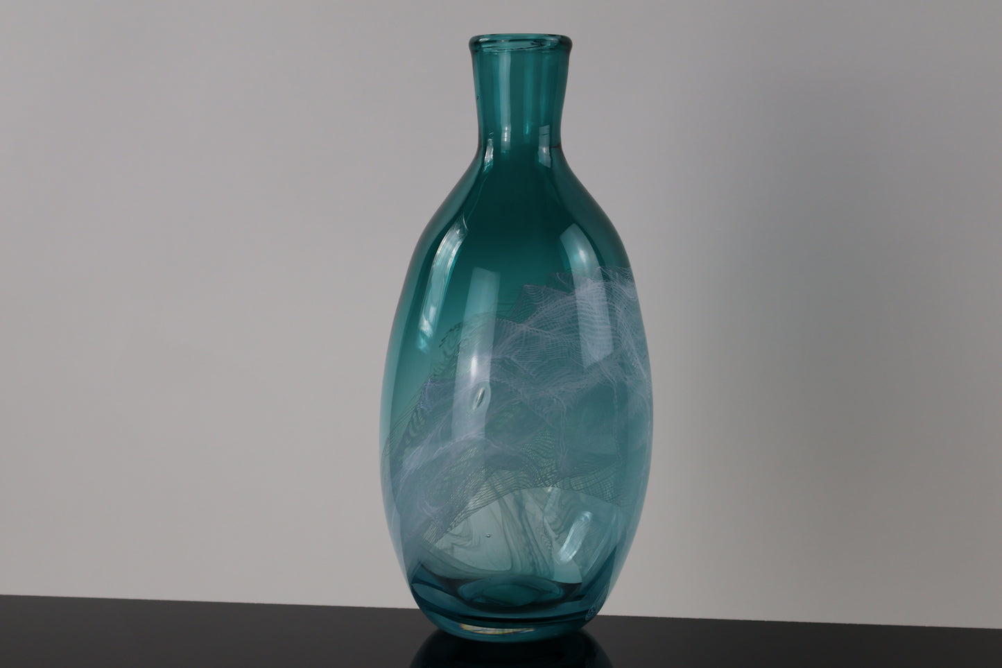 Handblown Fluted Glass Bottle - Lasso Design