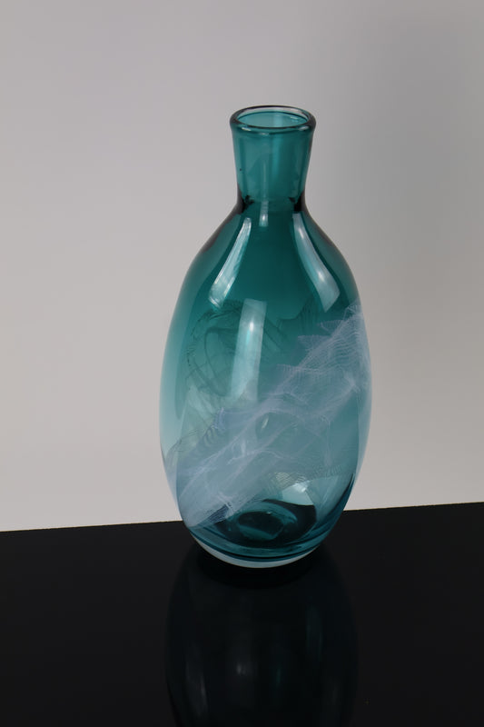 Handblown Fluted Glass Bottle - Lasso Design