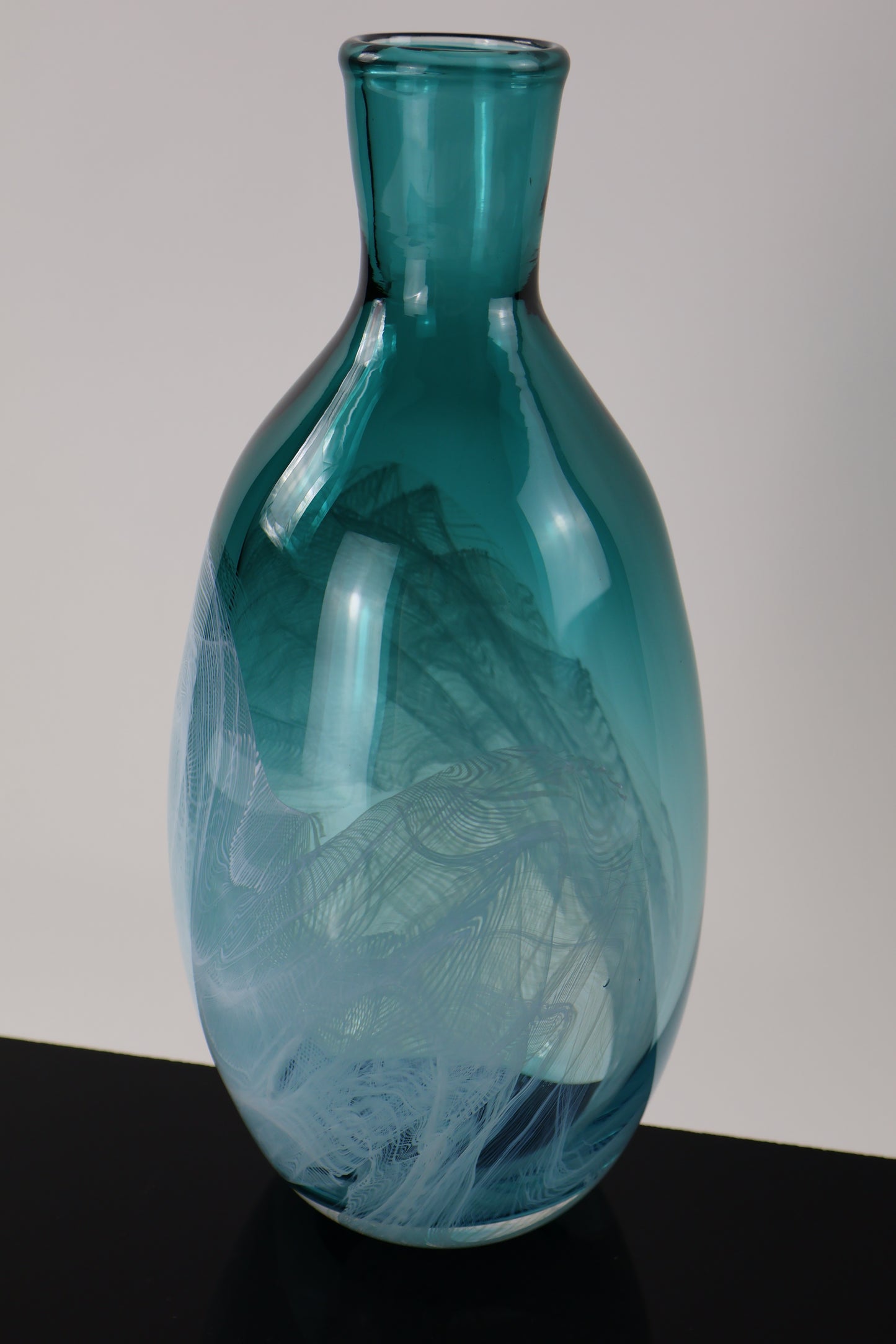 Handblown Fluted Glass Bottle - Lasso Design