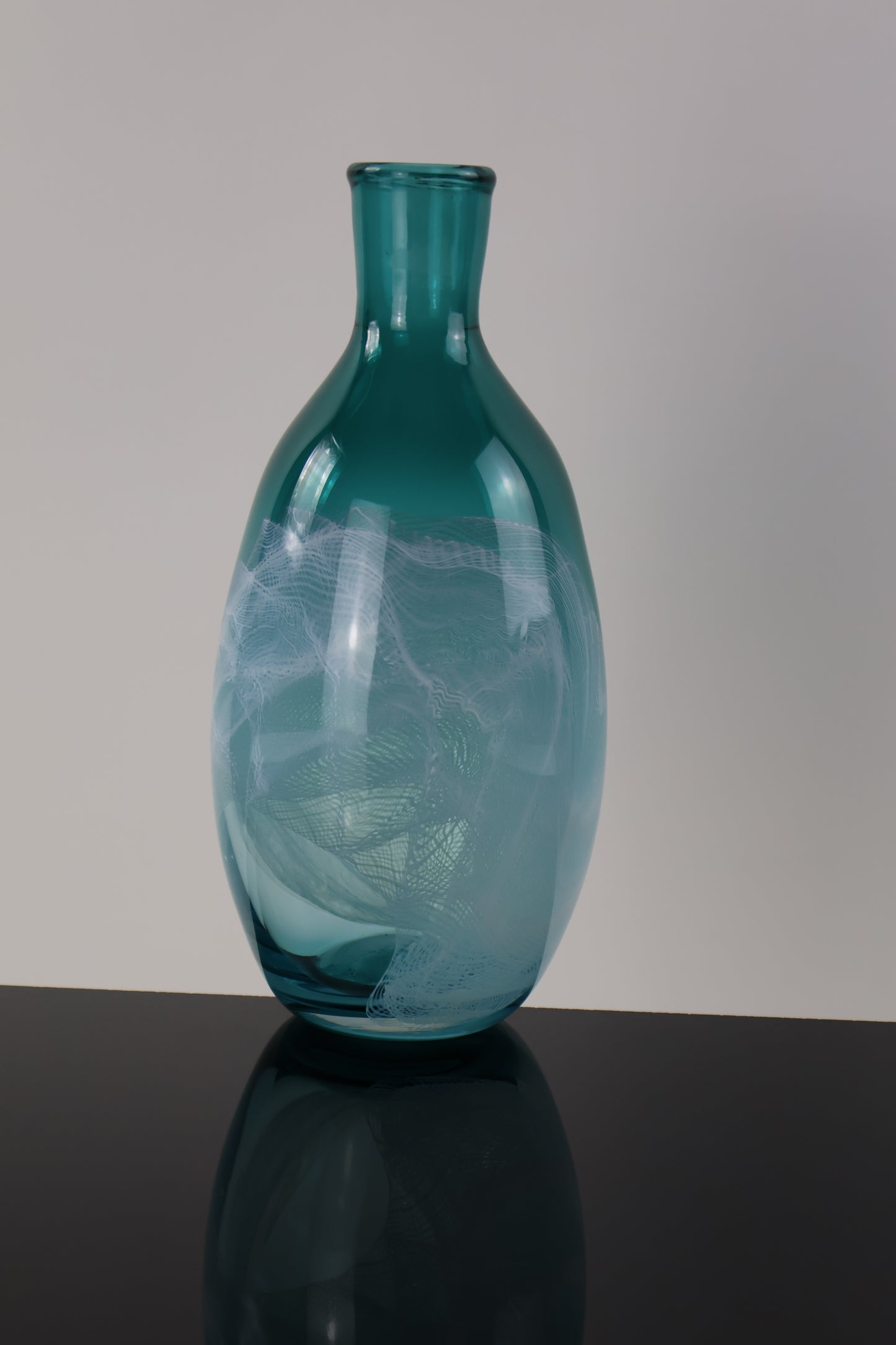 Handblown Fluted Glass Bottle - Lasso Design