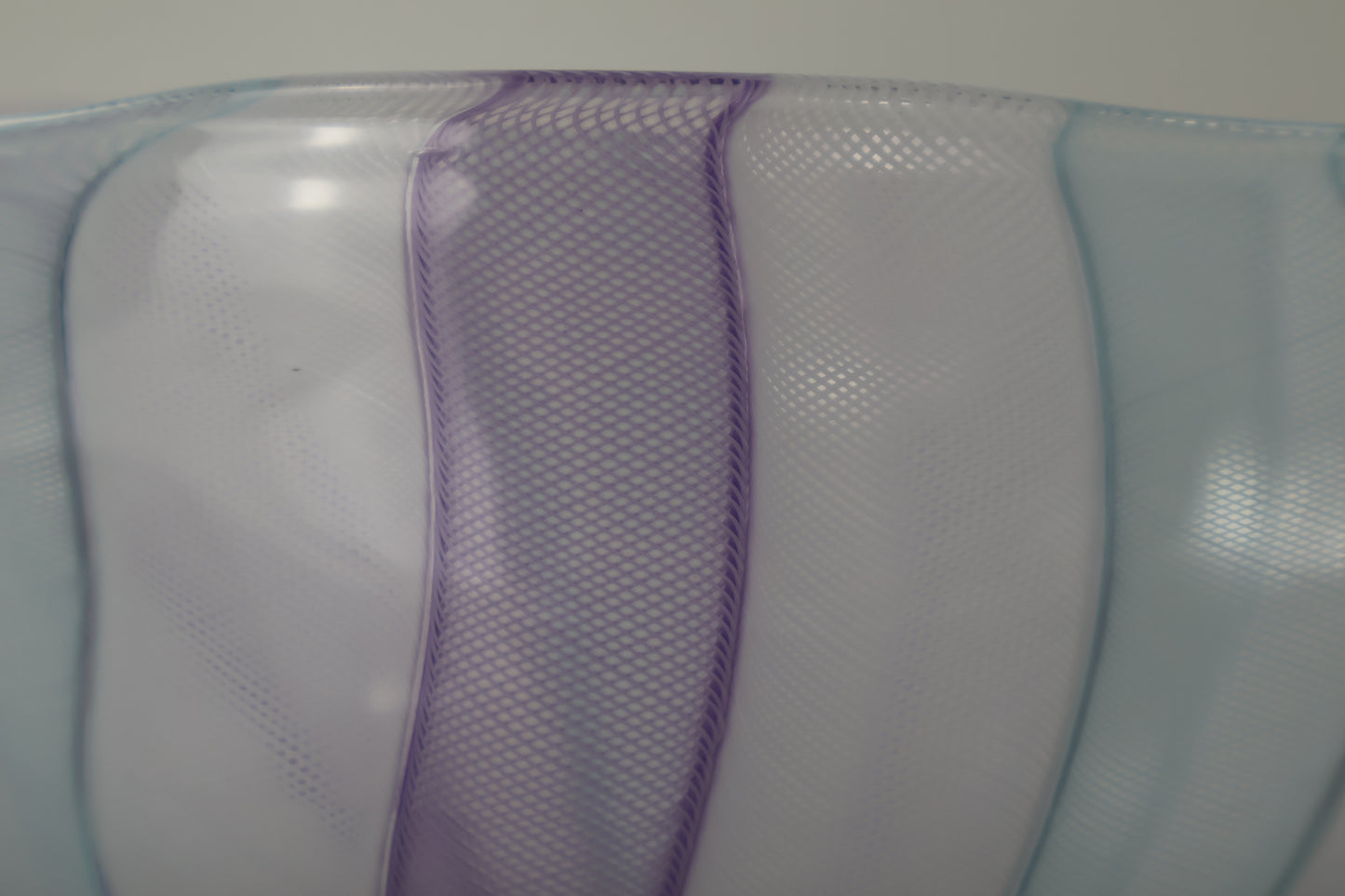 Large Pink, White and Blue Zanfirico Cane Bowl