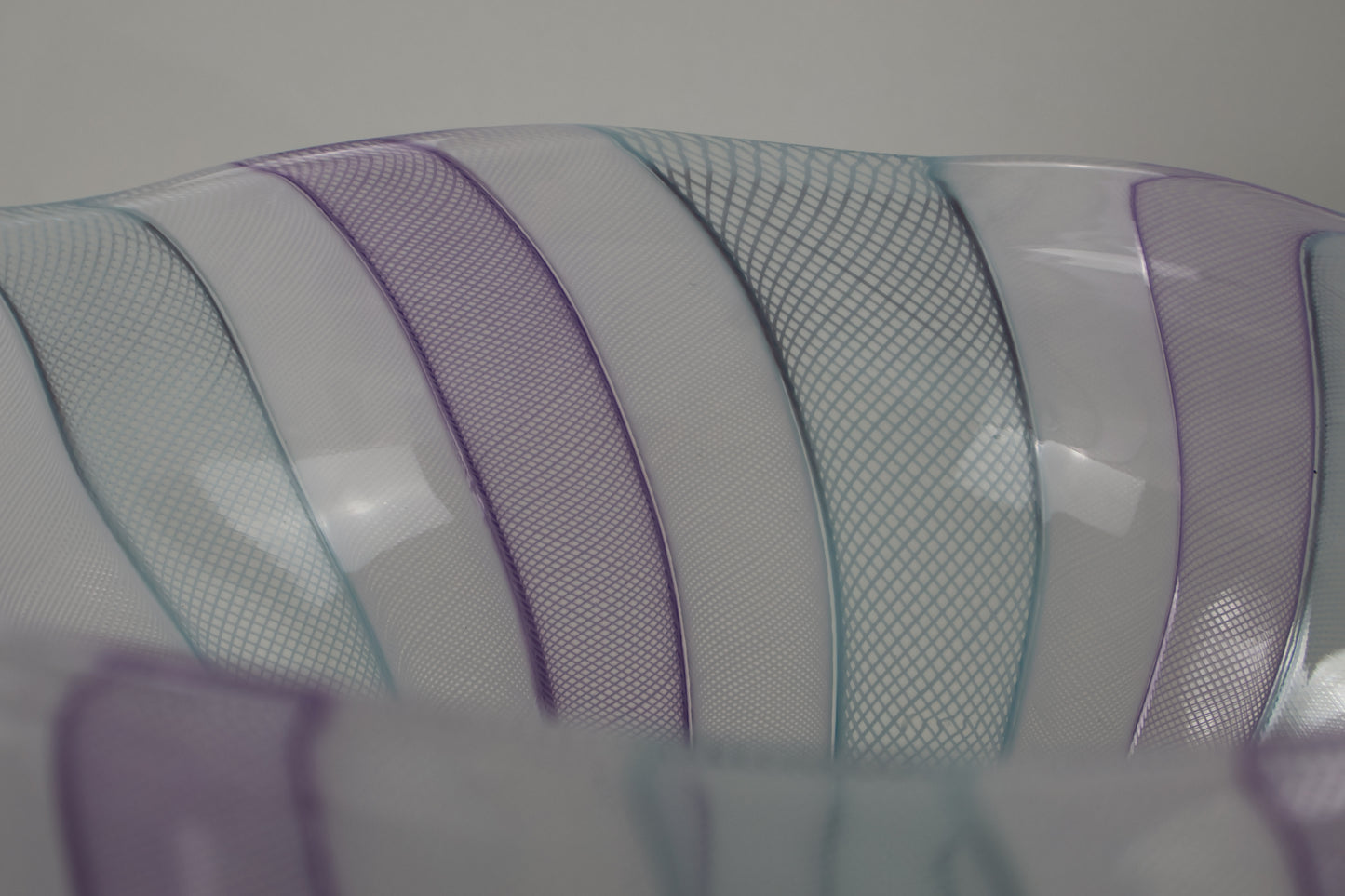 Large Pink, White and Blue Zanfirico Cane Bowl