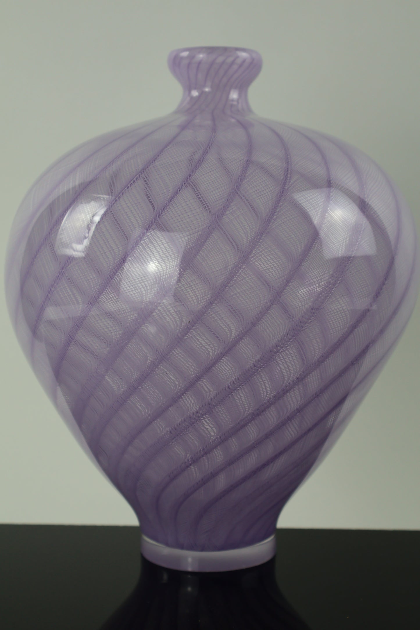 Pink Zanfirico Cane Amphora Vase