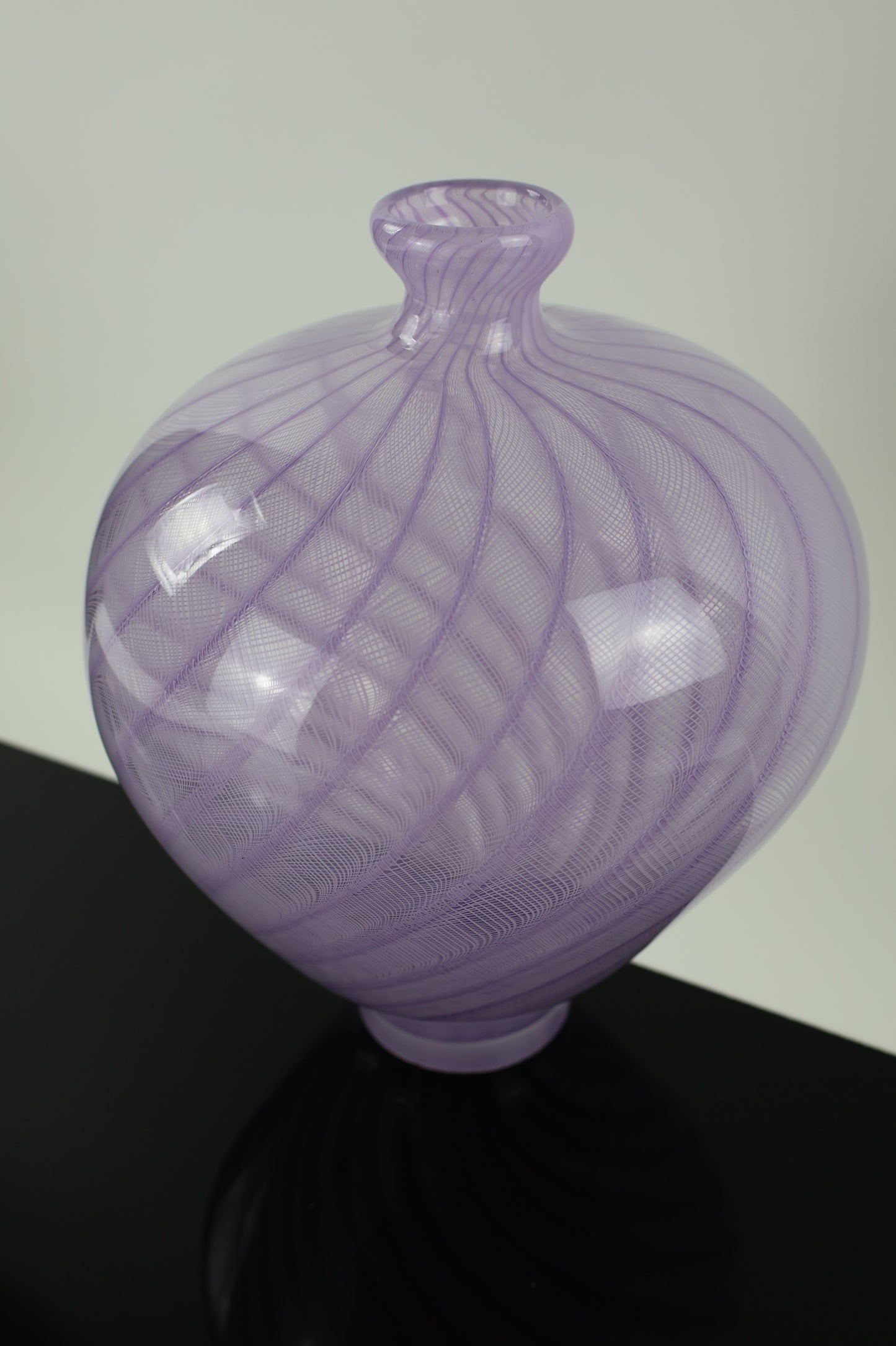 Pink Zanfirico Cane Amphora Vase