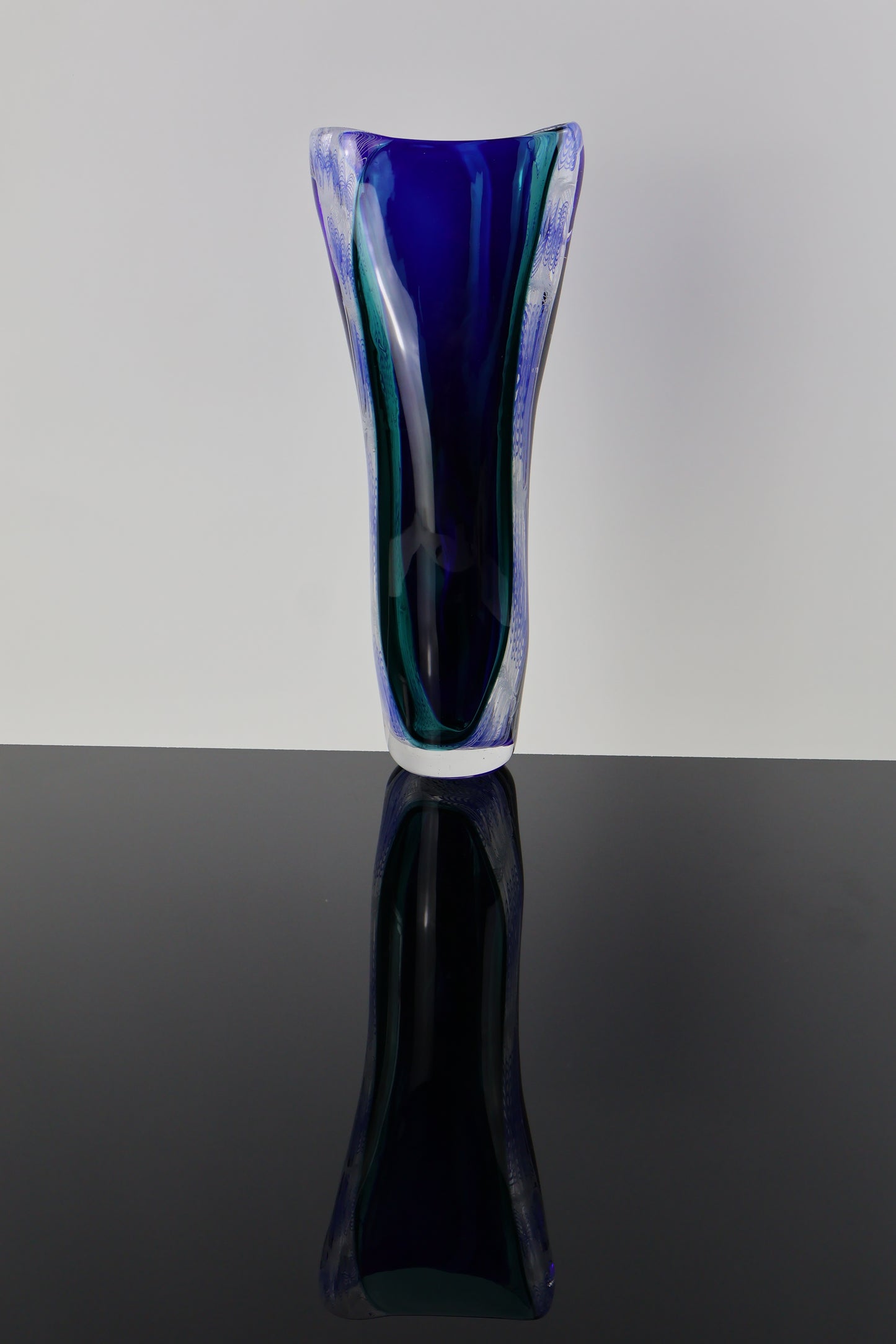 Blue, Teal and Balotini Cane Switch Axis Piece