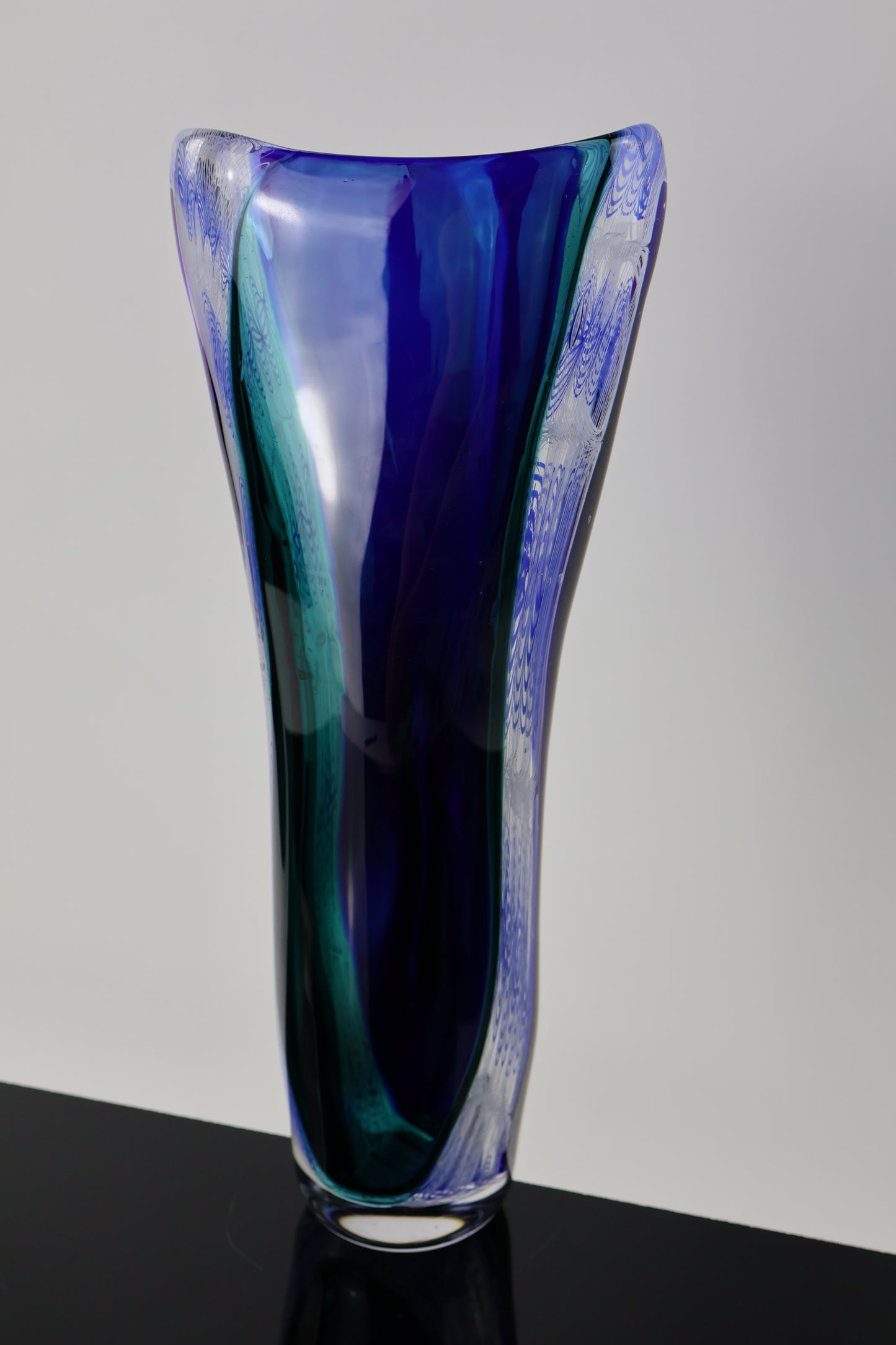 Blue, Teal and Balotini Cane Switch Axis Piece