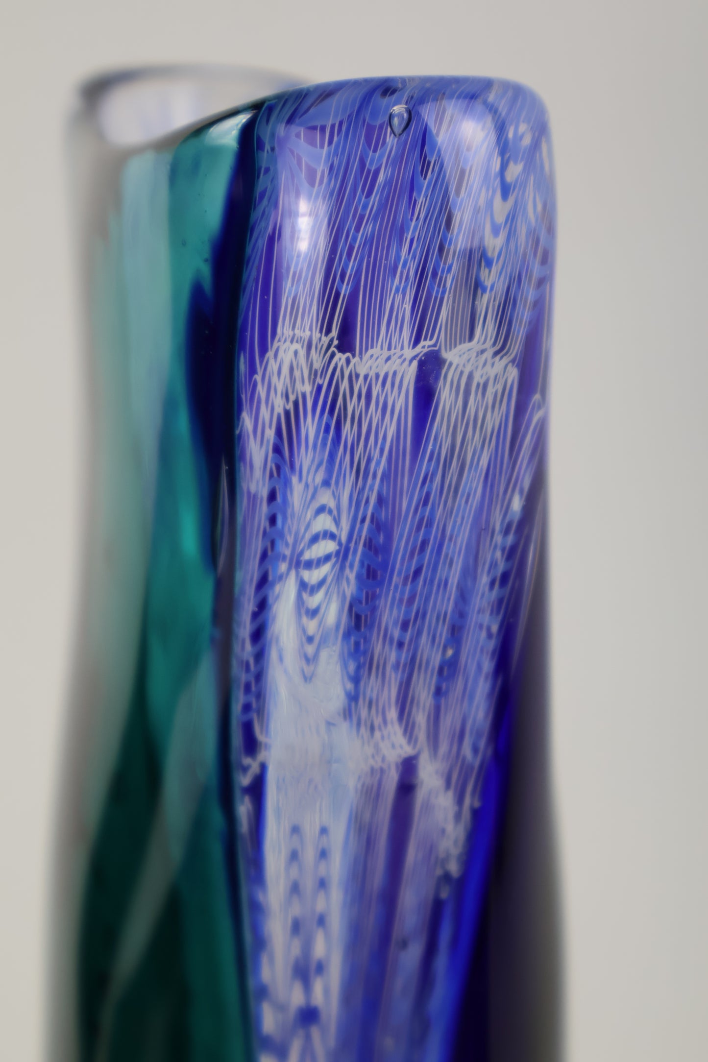 Blue, Teal and Balotini Cane Switch Axis Piece