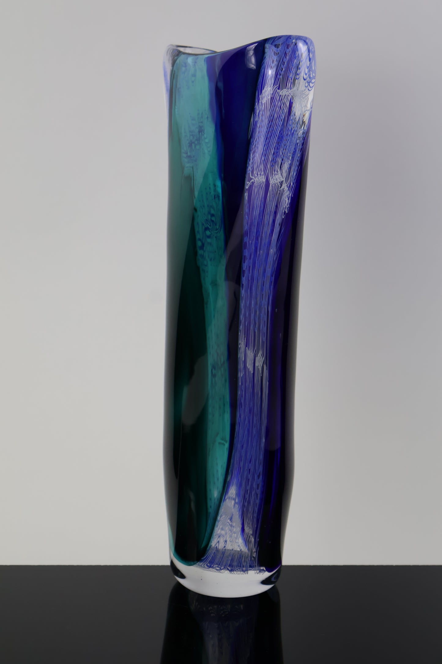 Blue, Teal and Balotini Cane Switch Axis Piece