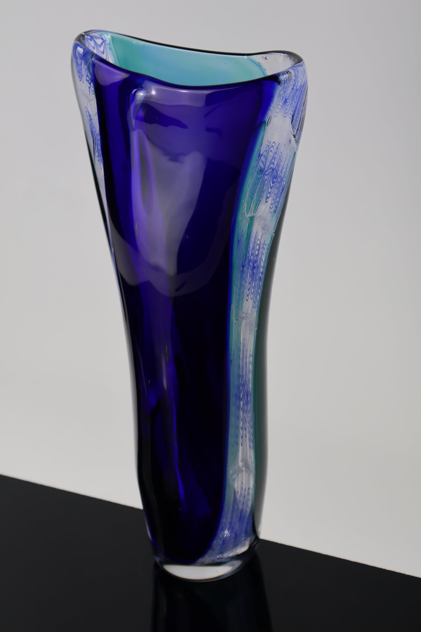 Blue, Teal and Balotini Cane Switch Axis Piece