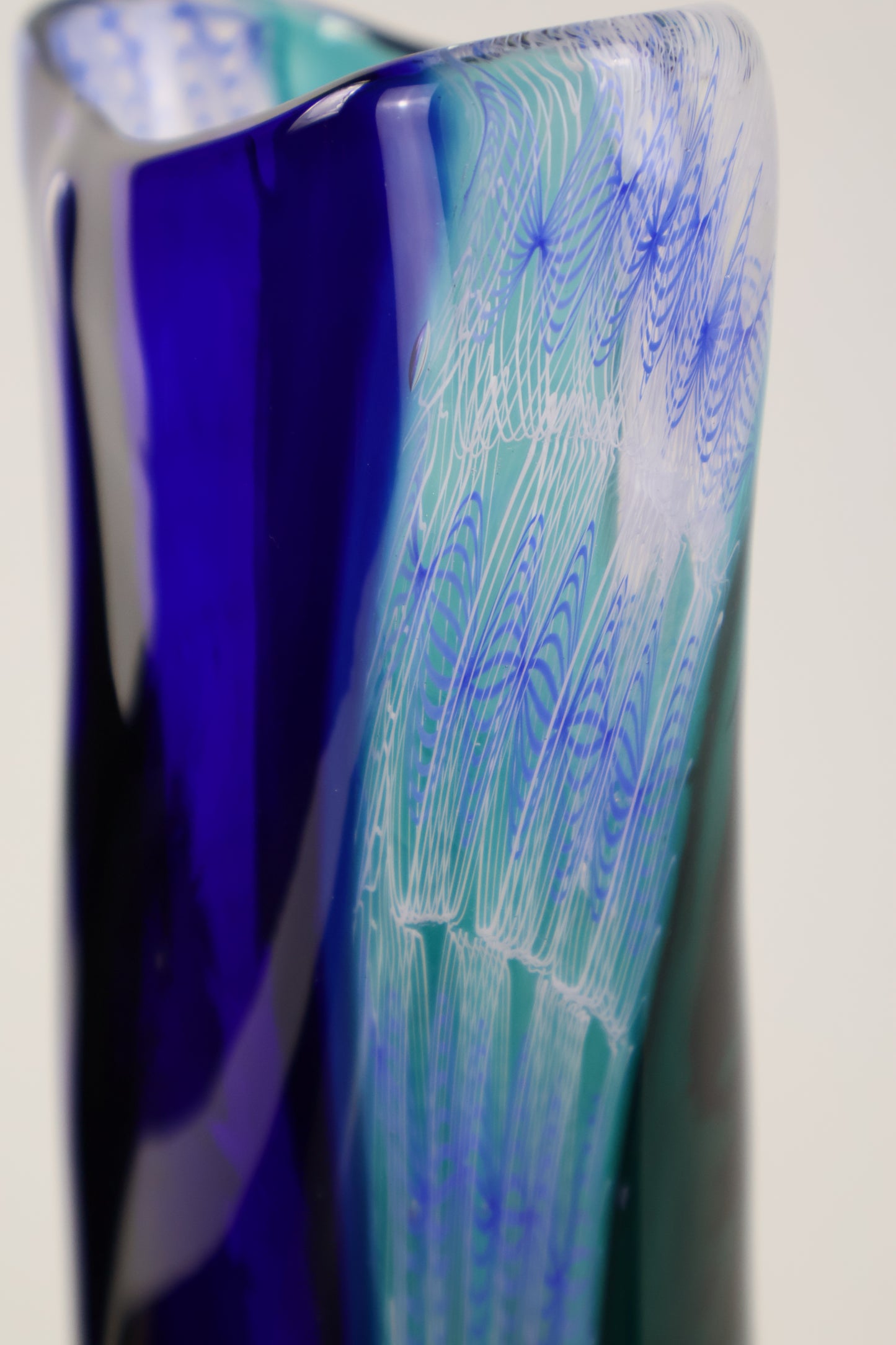 Blue, Teal and Balotini Cane Switch Axis Piece