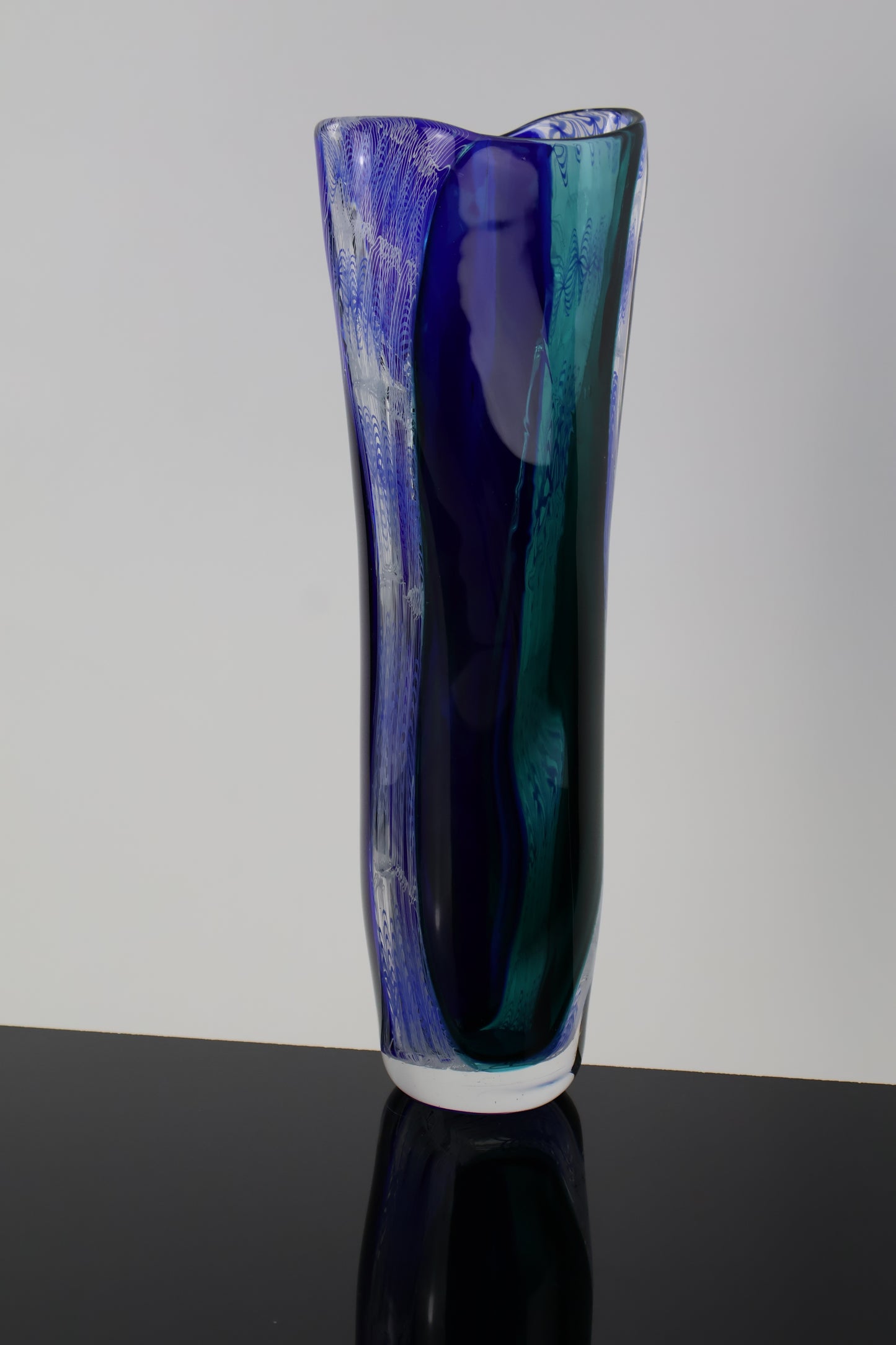 Blue, Teal and Balotini Cane Switch Axis Piece