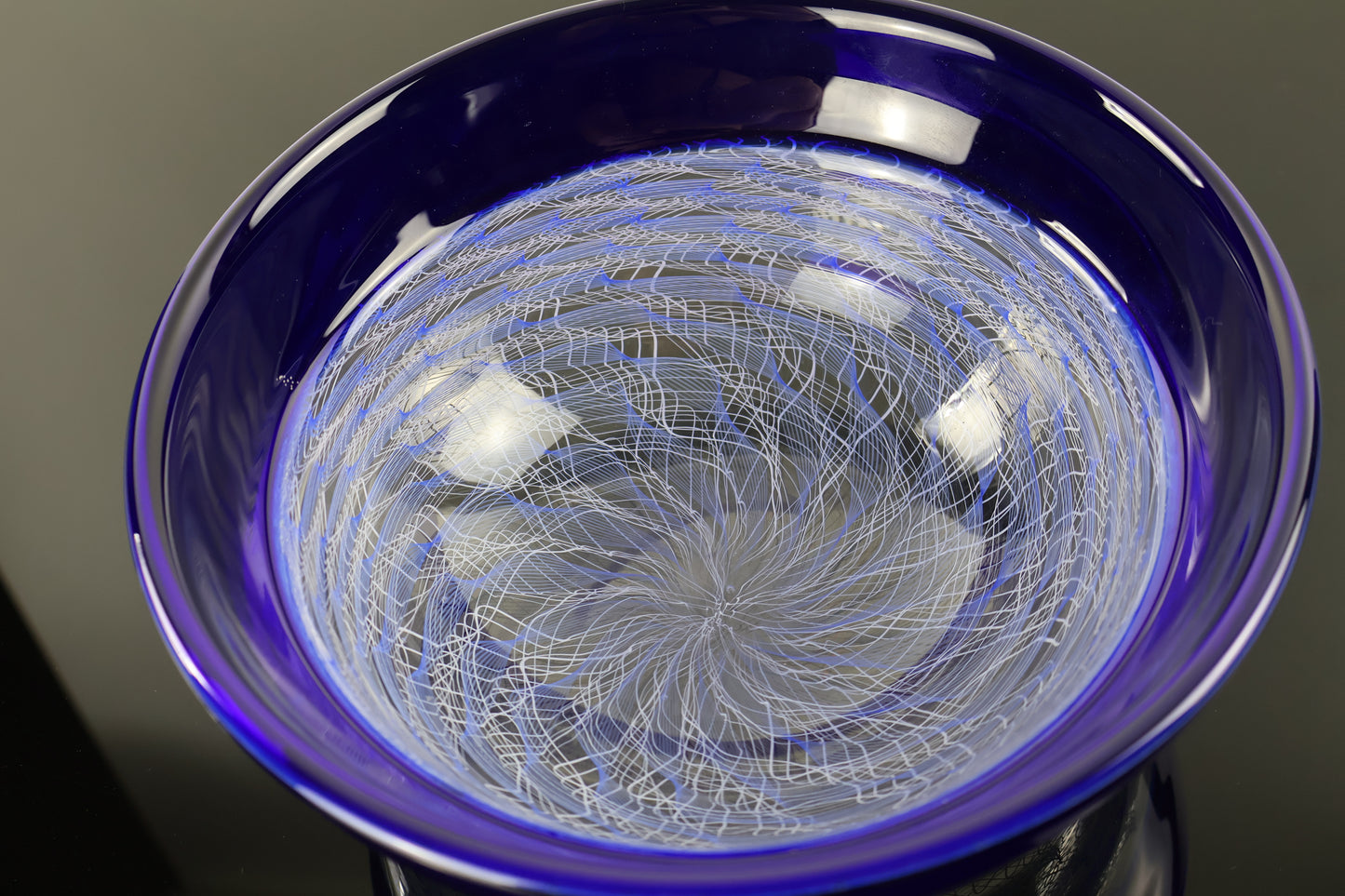 Handblown Blue and Balotini Cane Encalmo Piece