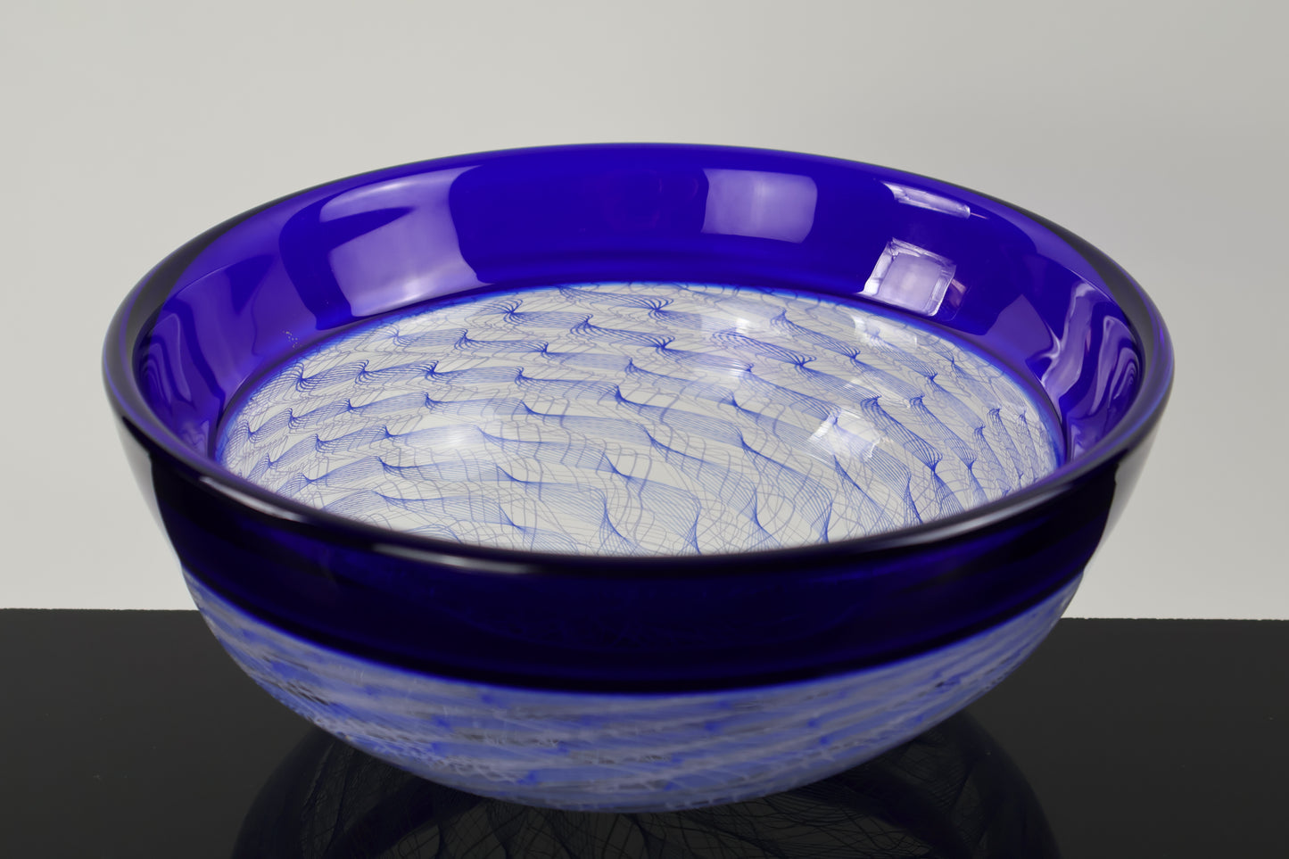 Handblown Blue and Balotini Cane Encalmo Piece