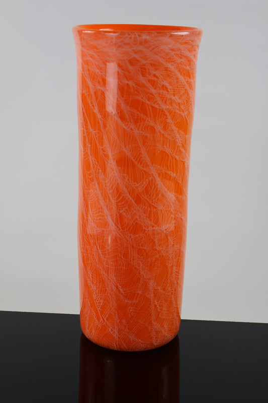 Bright Orange Lace Vase