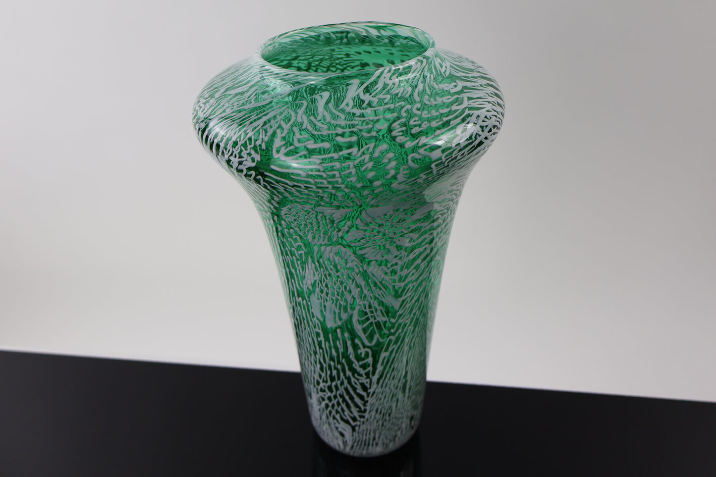 Tall Green Murrine Amphora Vase