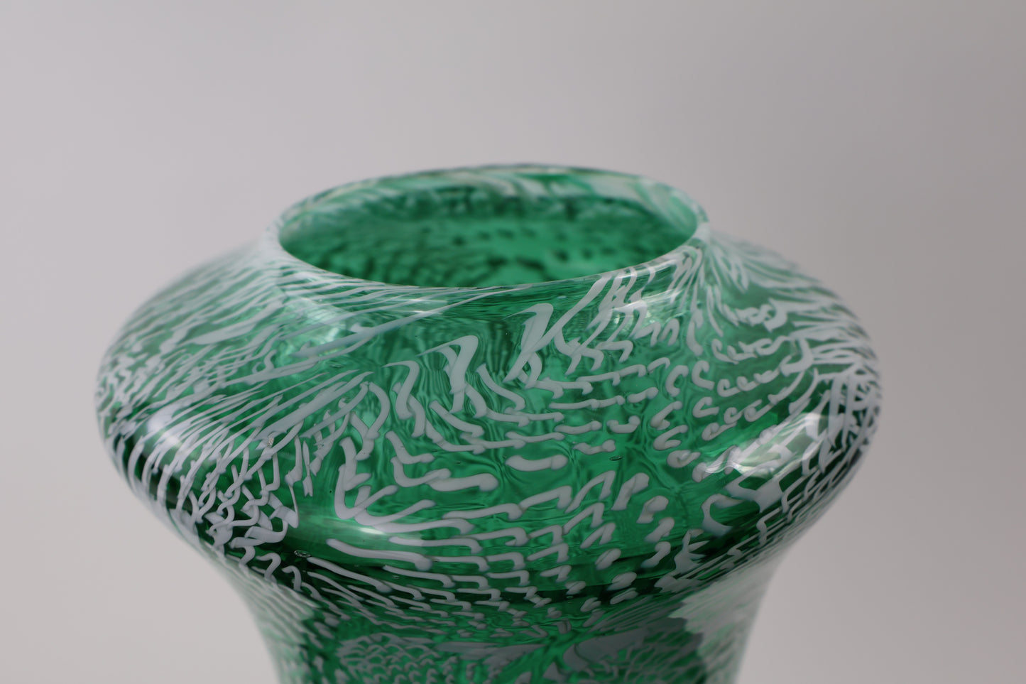 Tall Green Murrine Amphora Vase