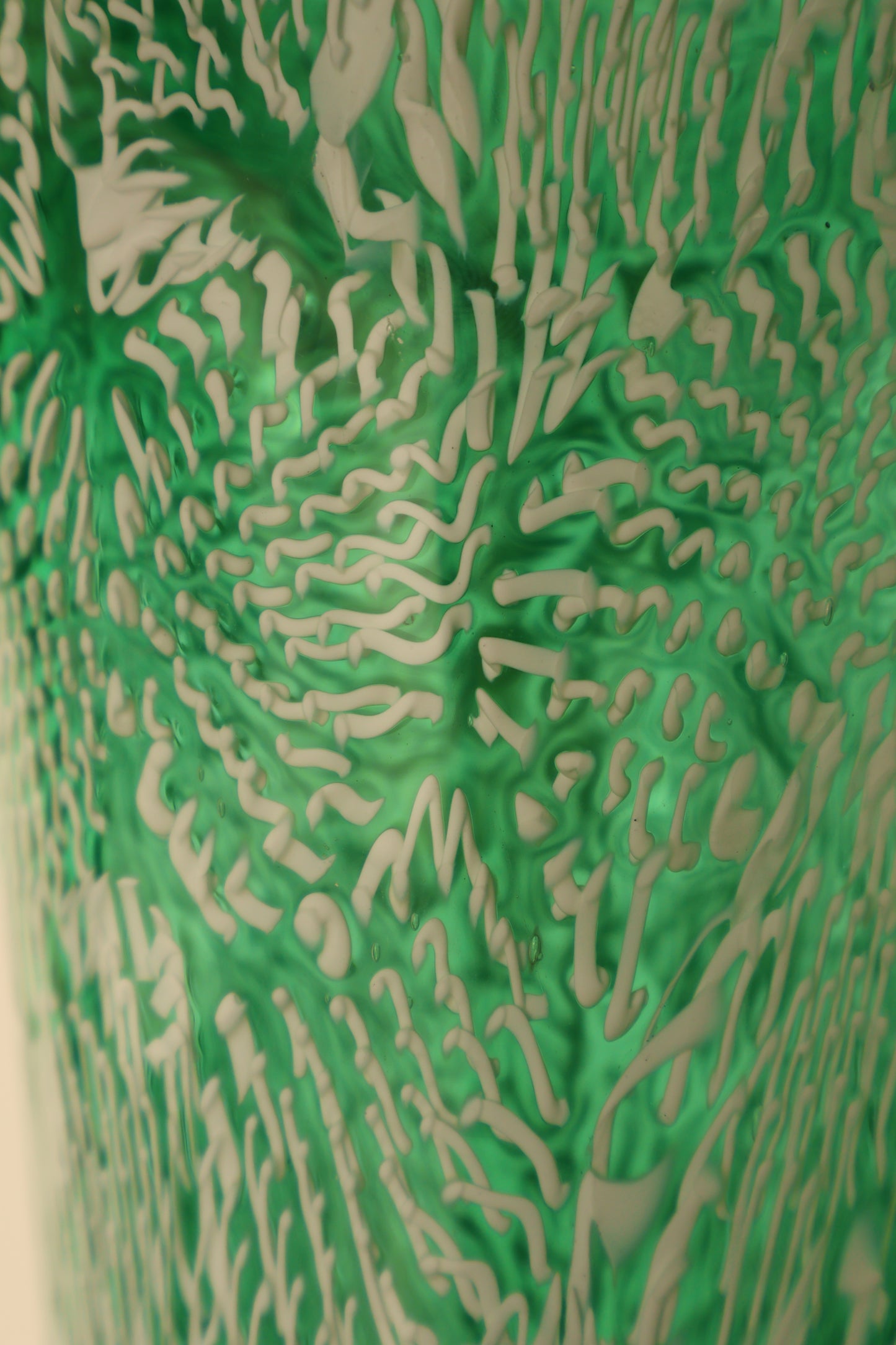 Tall Green Murrine Amphora Vase