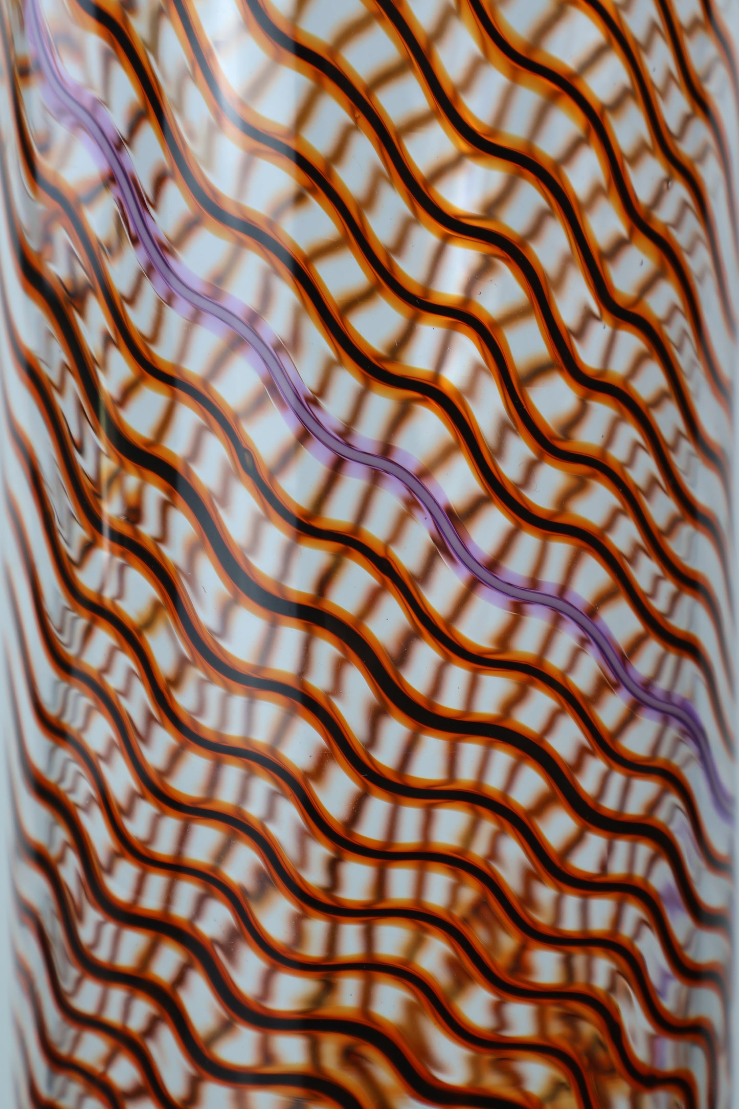 Handblown Orange and Pink Wavelength Cylinder