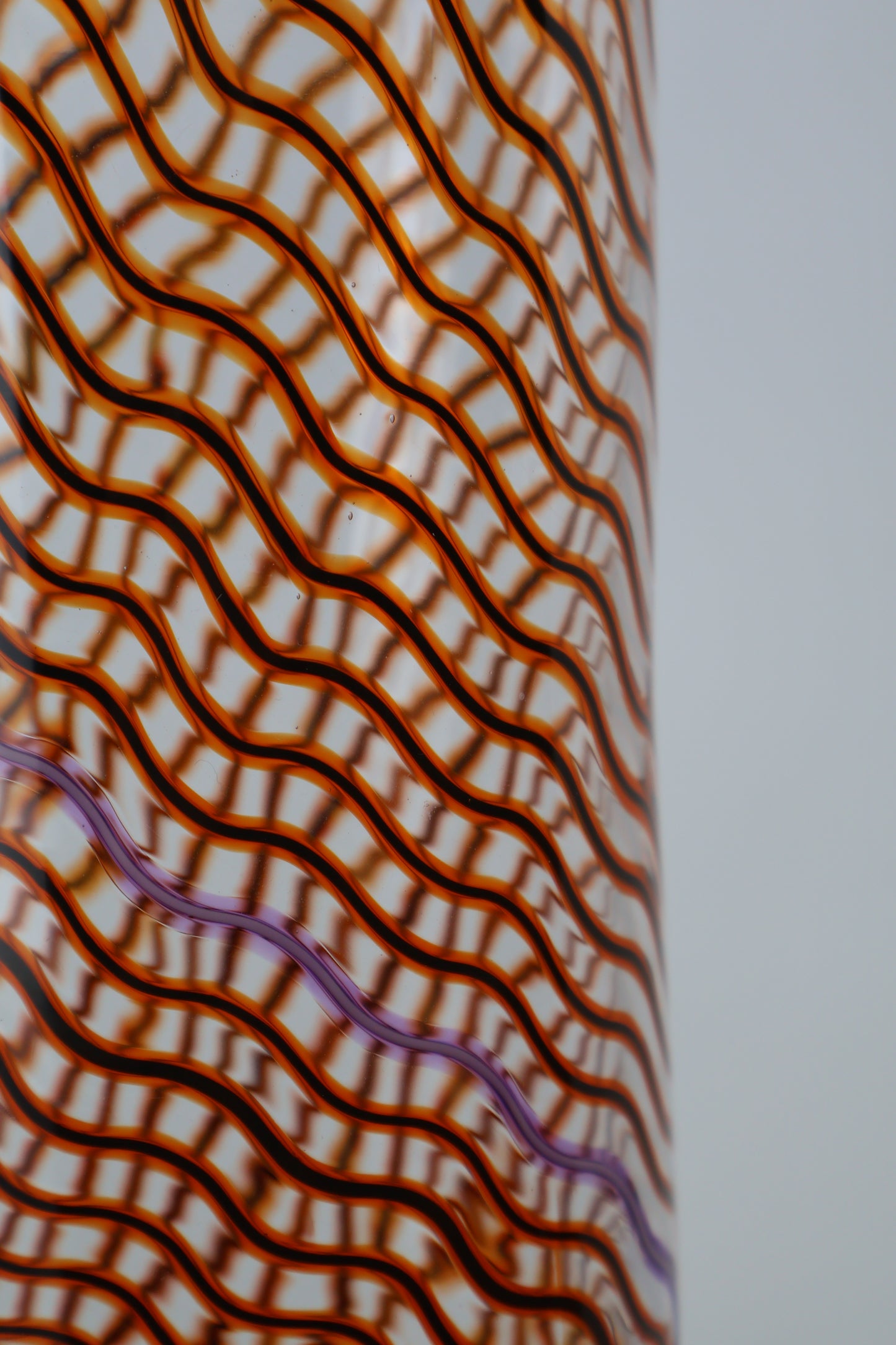 Handblown Orange and Pink Wavelength Cylinder