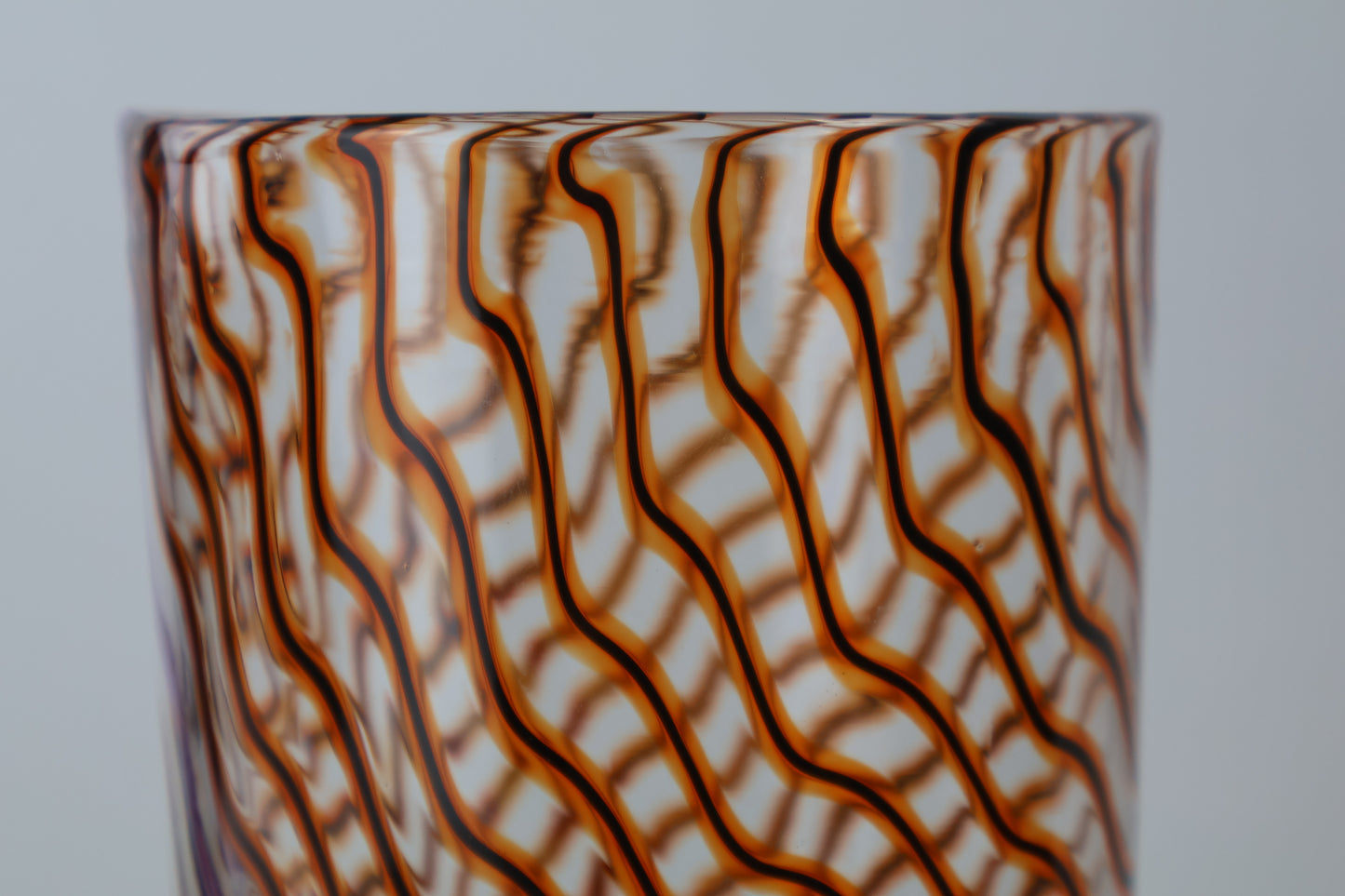 Handblown Orange and Pink Wavelength Cylinder