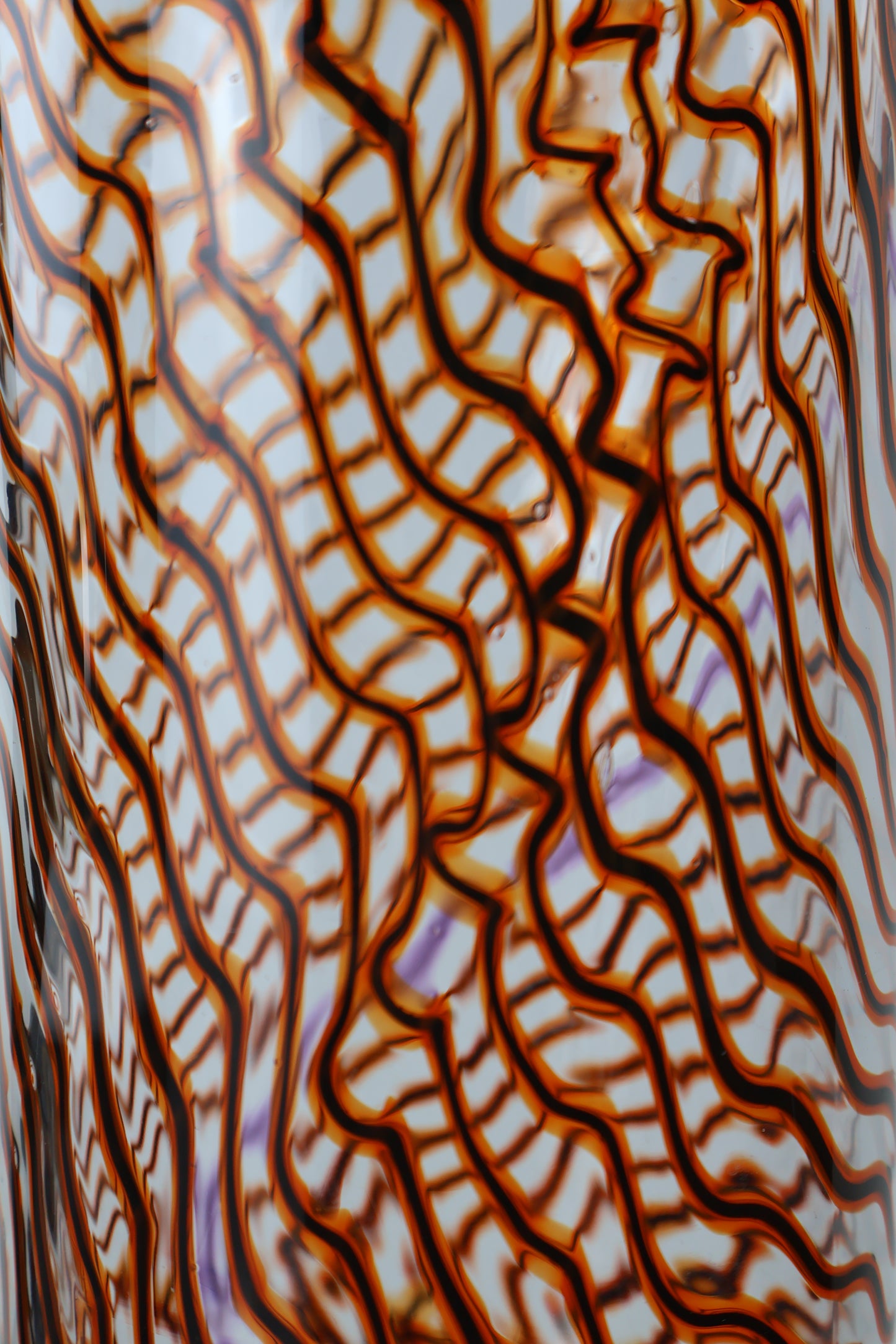 Handblown Orange and Pink Wavelength Cylinder