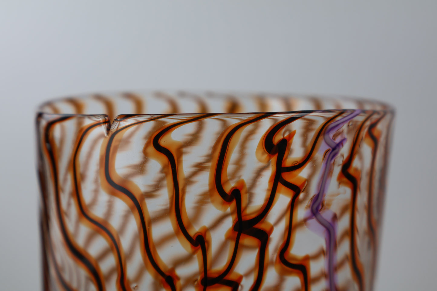 Handblown Orange and Pink Wavelength Cylinder