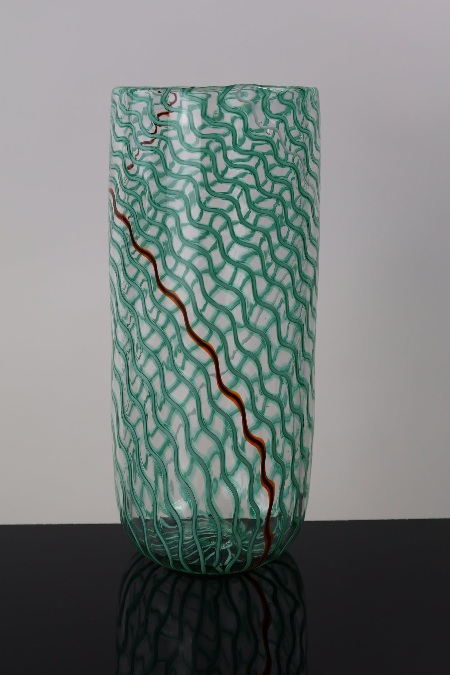 Handblown Green Cane Wavelength Cylinder