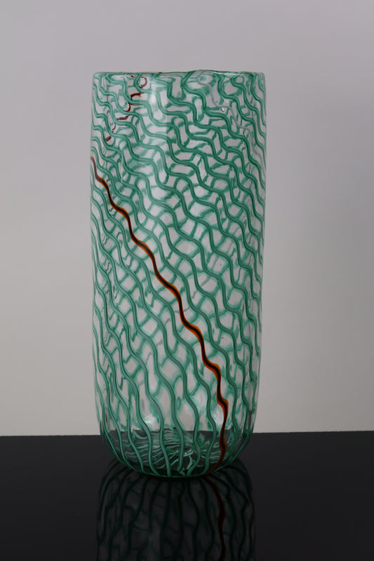 Handblown Green Cane Wavelength Cylinder