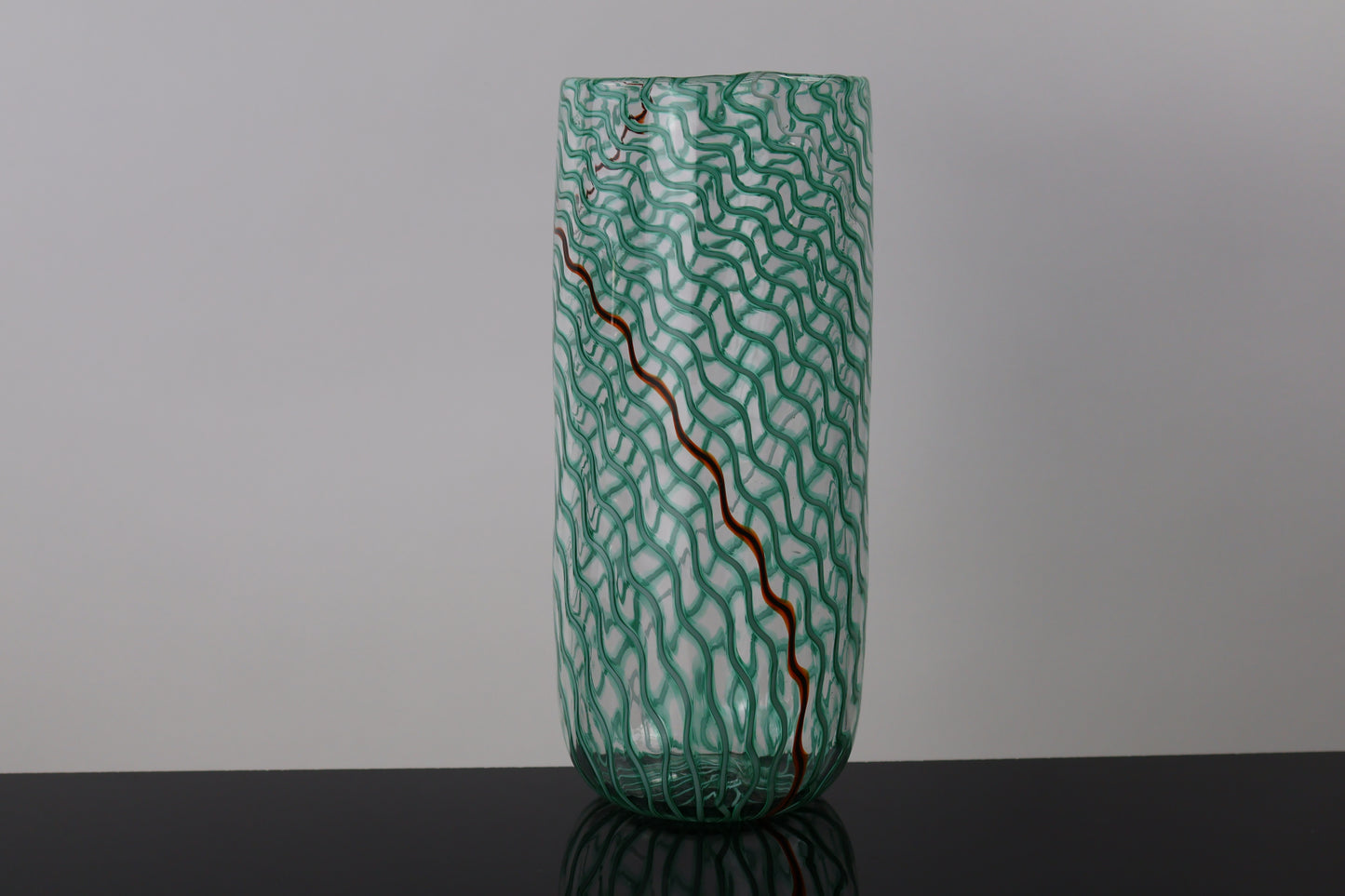 Handblown Green Cane Wavelength Cylinder