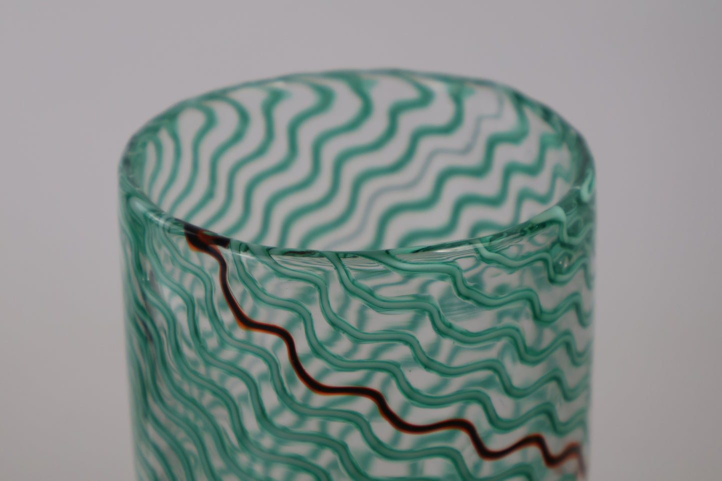 Handblown Green Cane Wavelength Cylinder