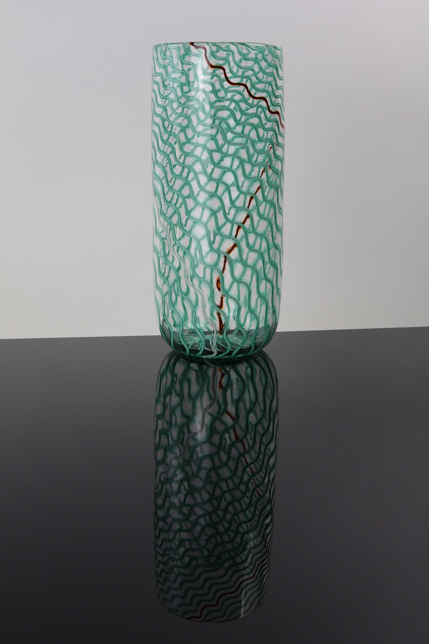 Handblown Green Cane Wavelength Cylinder