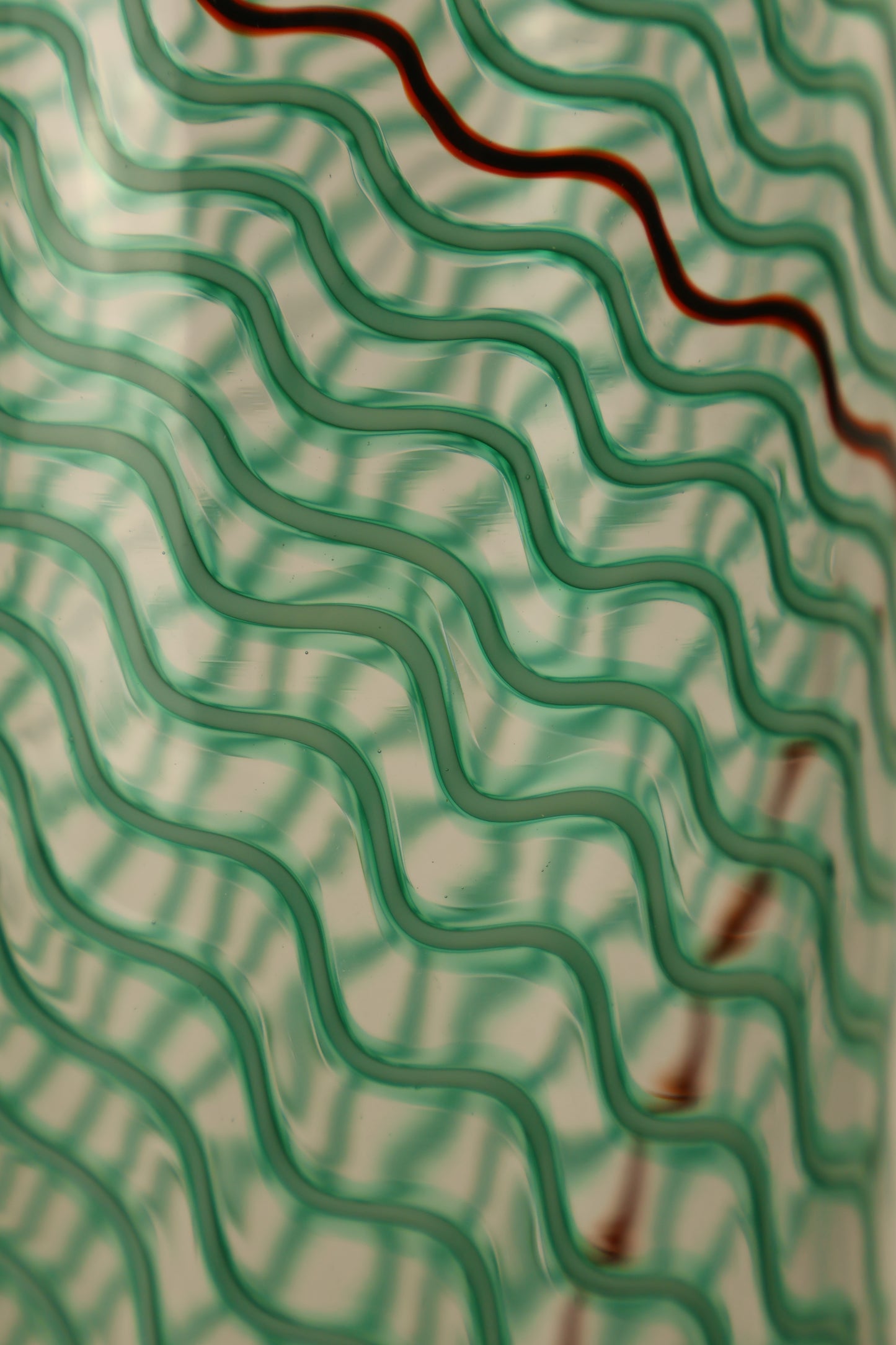 Handblown Green Cane Wavelength Cylinder