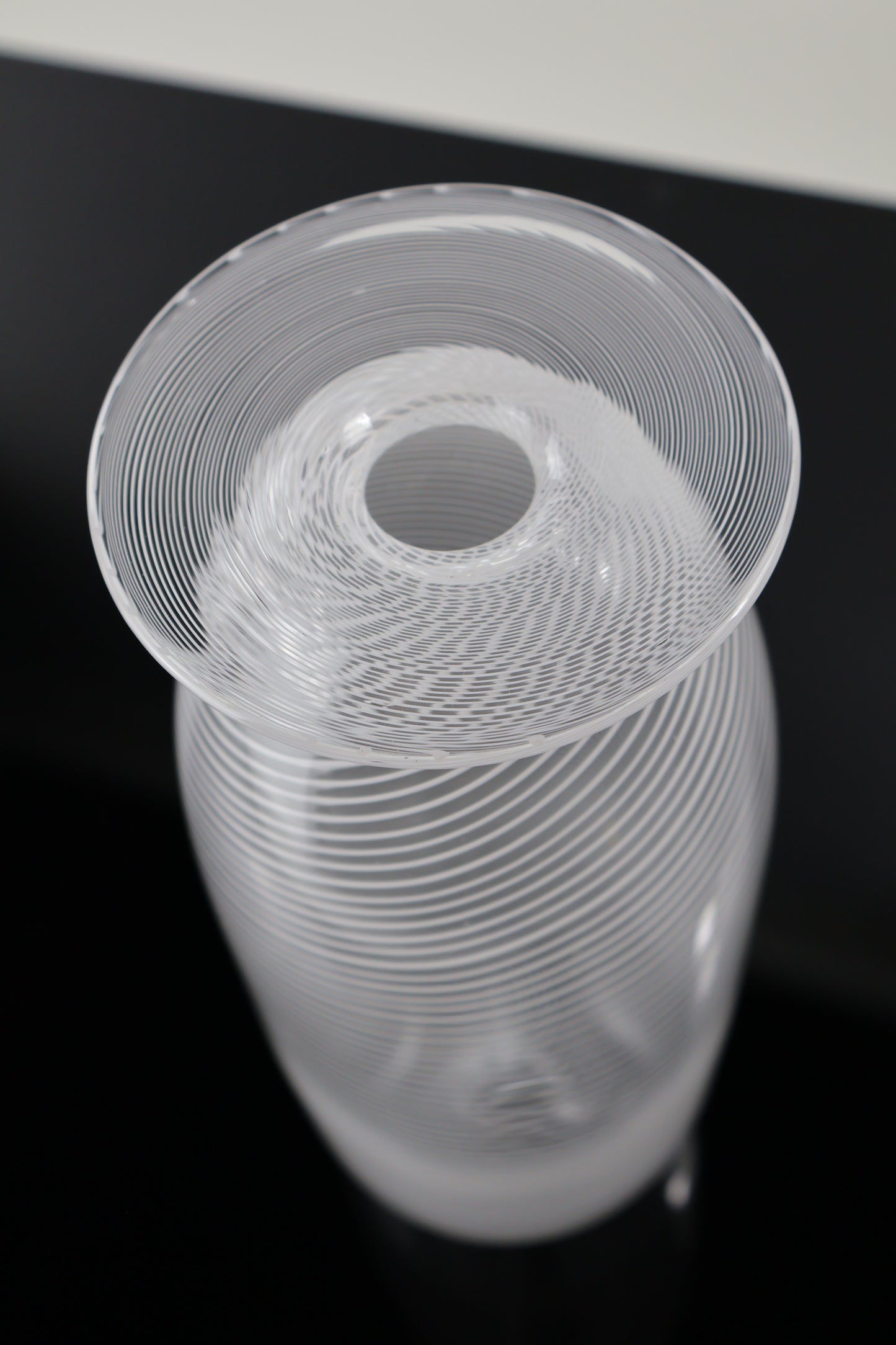Handblown Filigrana Flat Lipped Bottle