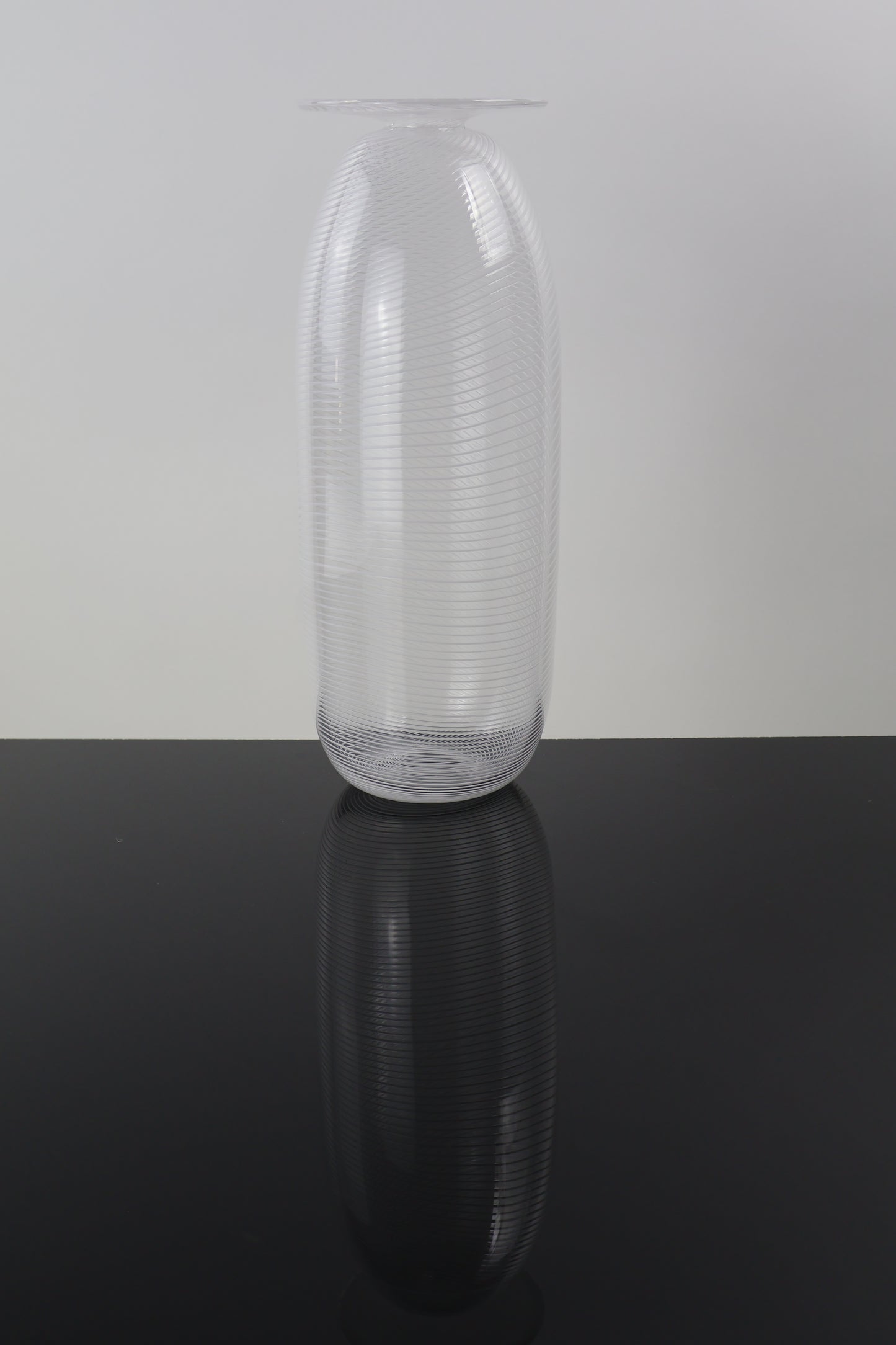 Handblown Filigrana Flat Lipped Bottle
