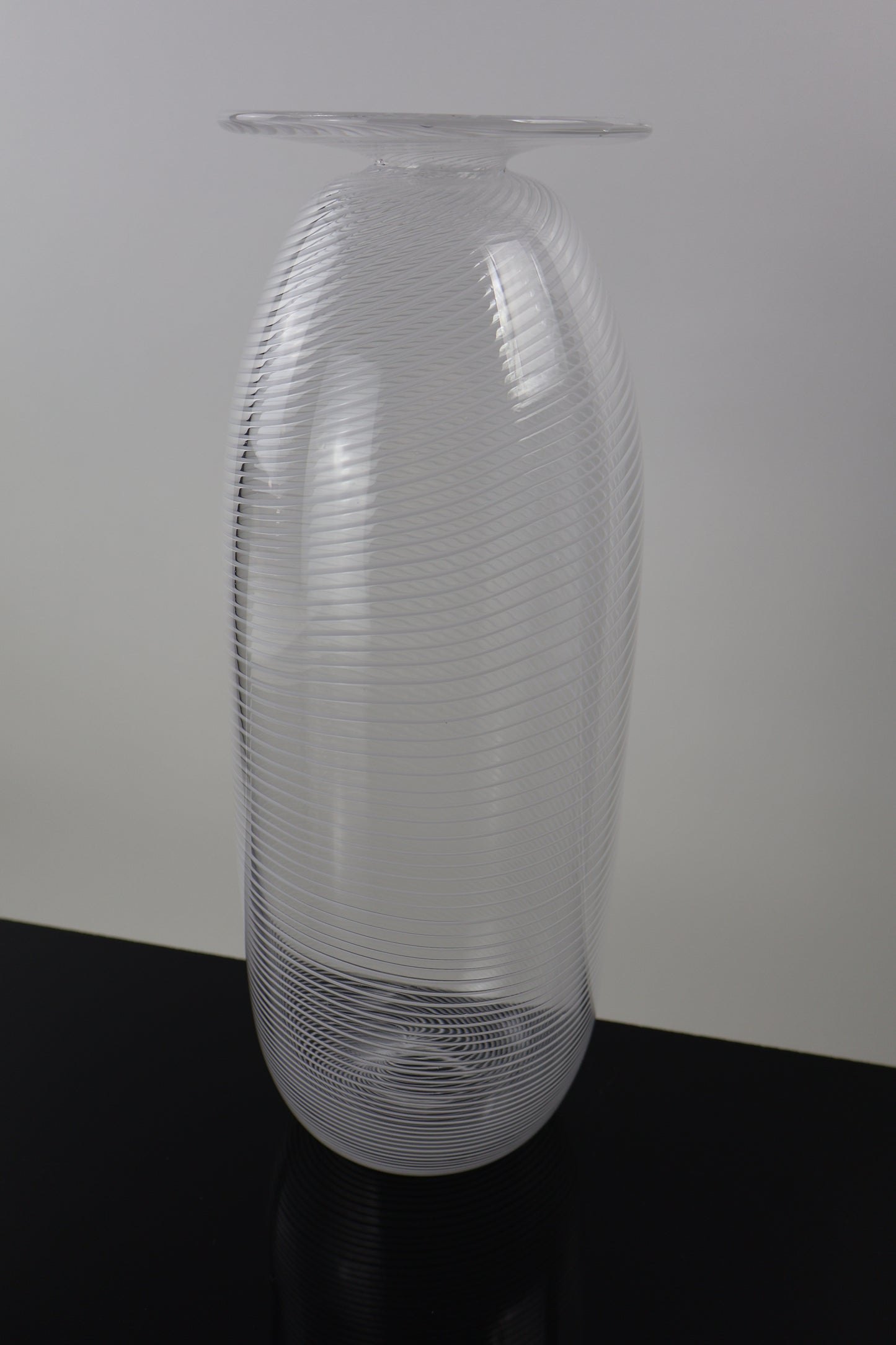 Handblown Filigrana Flat Lipped Bottle