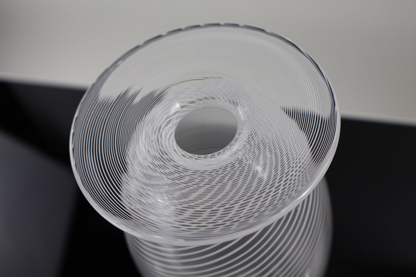 Handblown Filigrana Flat Lipped Bottle