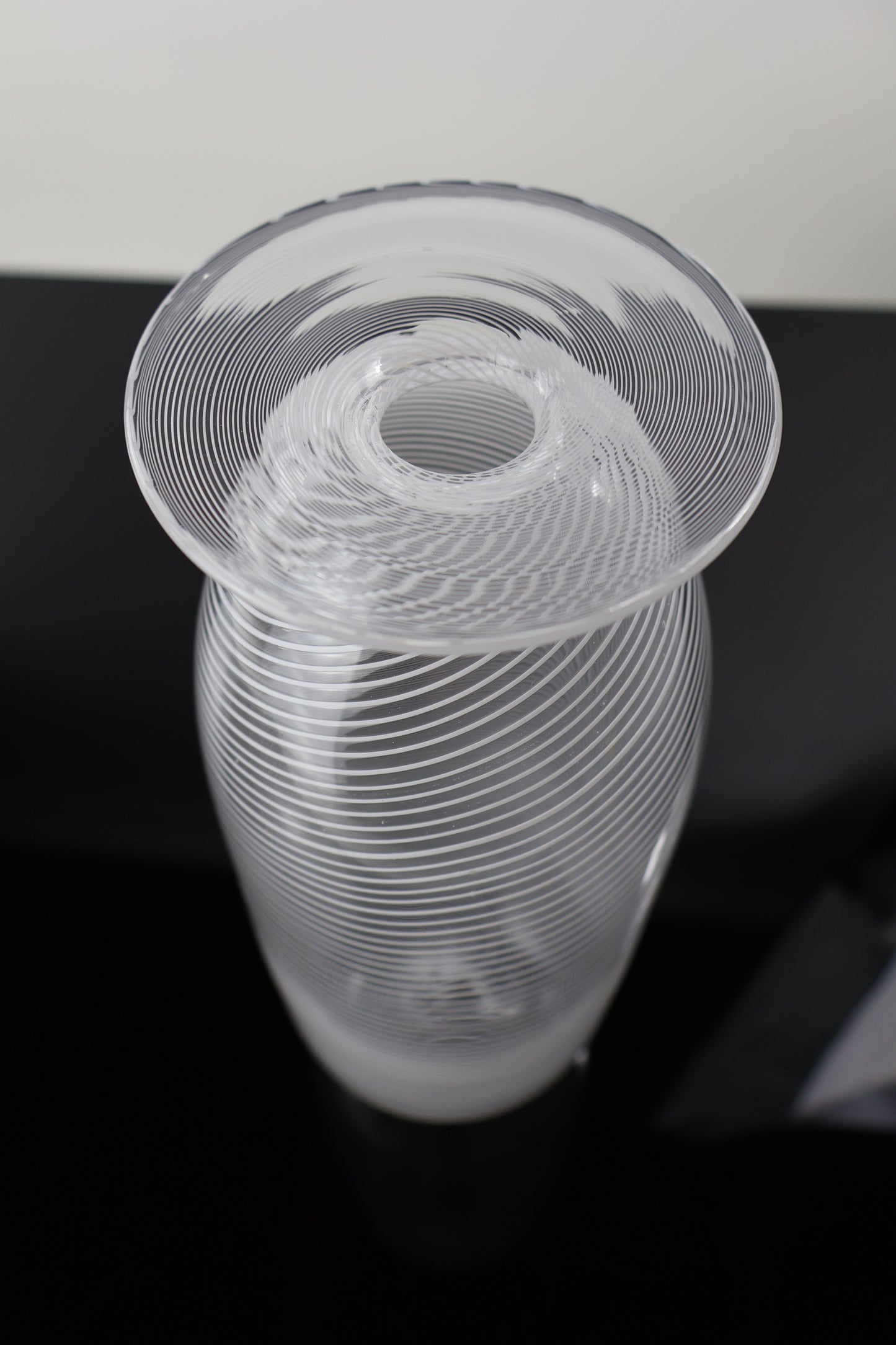 Handblown Filigrana Flat Lipped Bottle