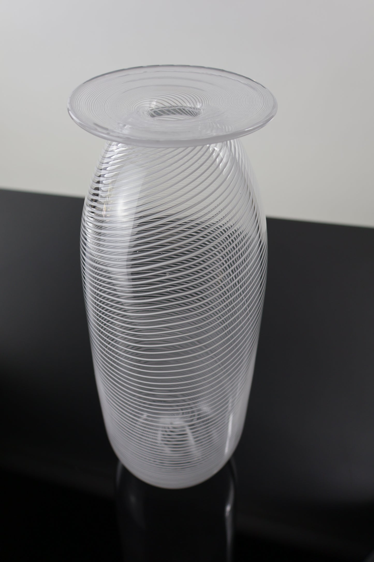 Handblown Filigrana Flat Lipped Bottle