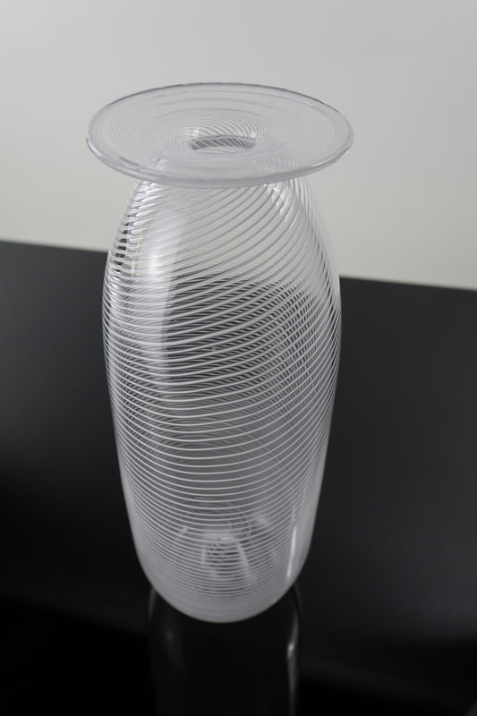 Handblown Filigrana Flat Lipped Bottle