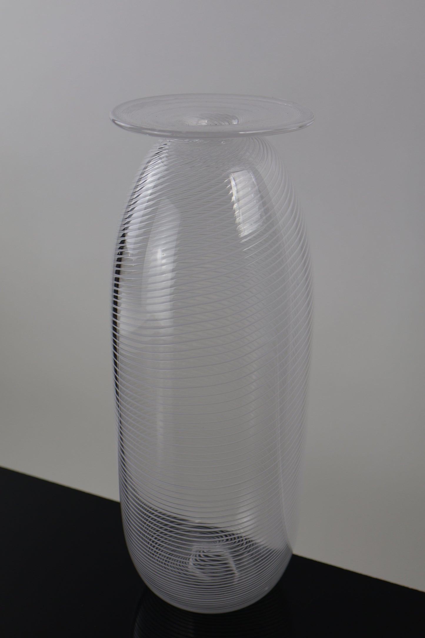 Handblown Filigrana Flat Lipped Bottle