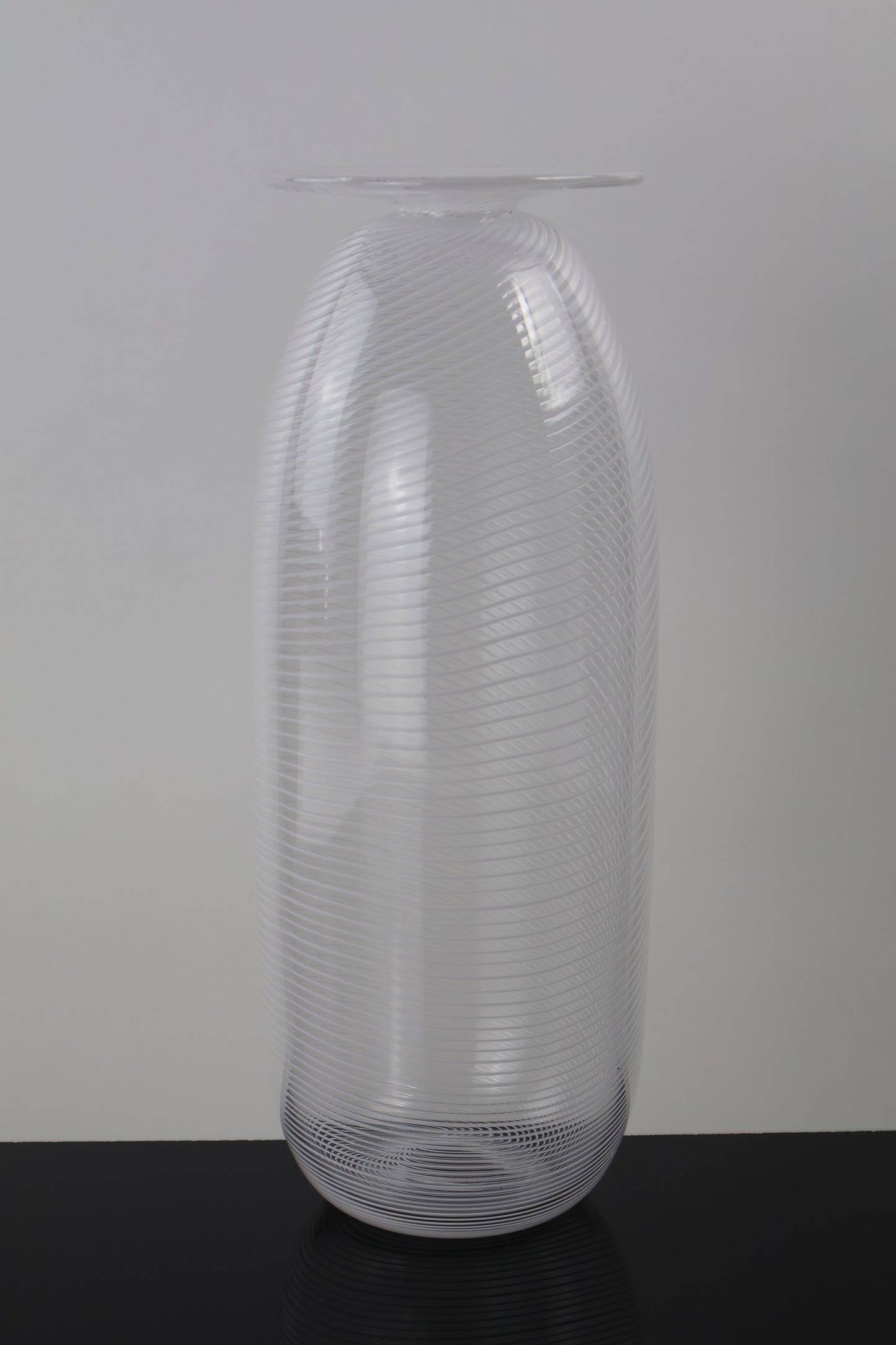 Handblown Filigrana Flat Lipped Bottle