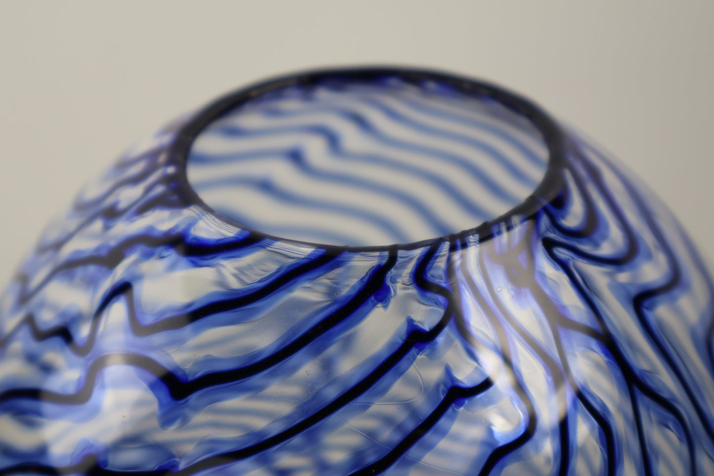 Handblown Blue and Black Chaos Vase 2